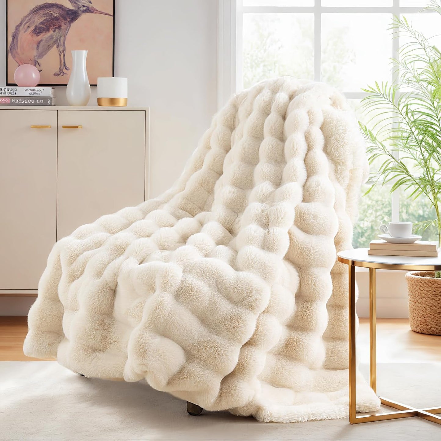 NEXHOME PRO Faux Fur Throw Blanket for Cozy Winter Comfort