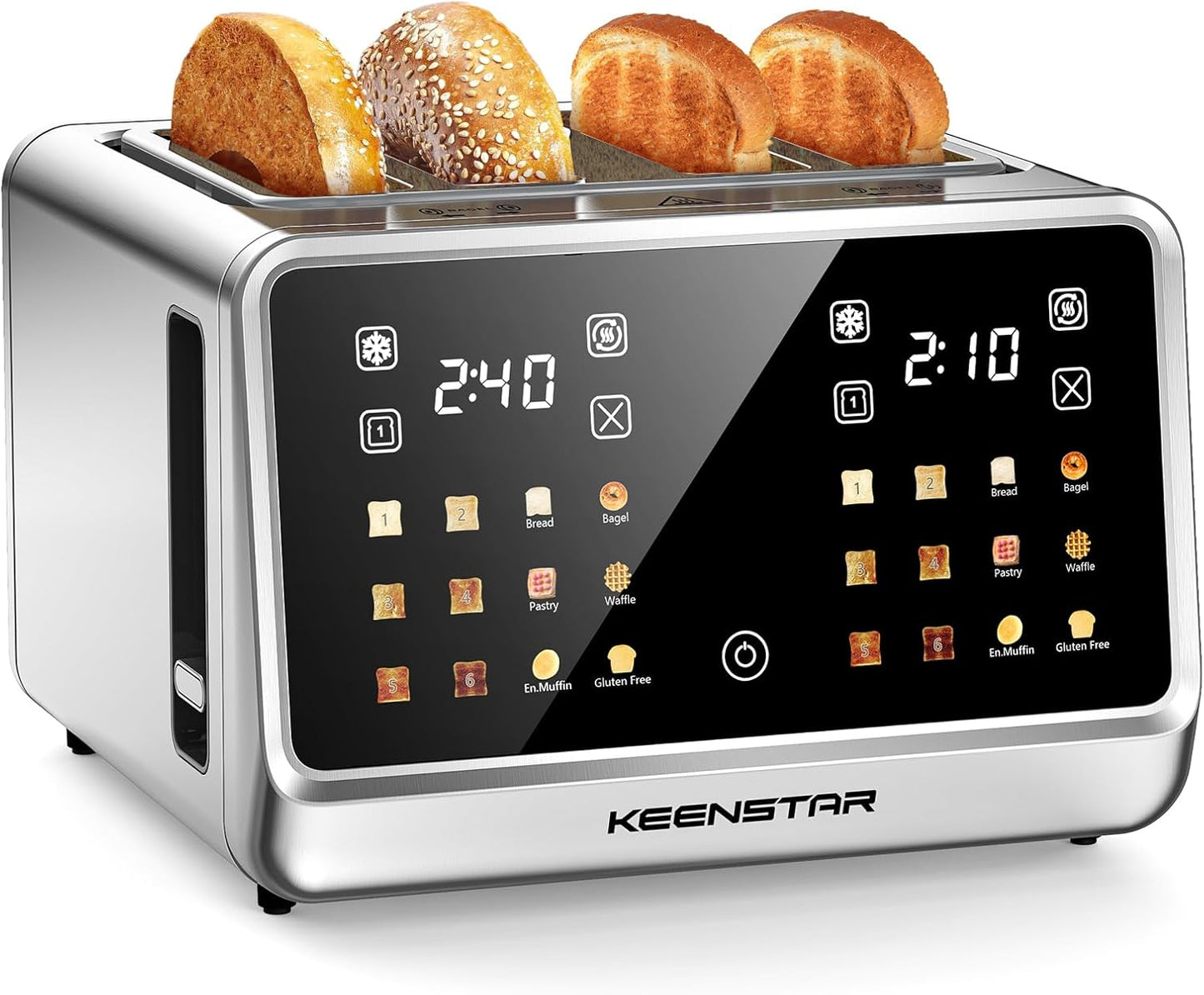 4 Slice Toaster with Touch Screen for Perfect Toasting Every Time