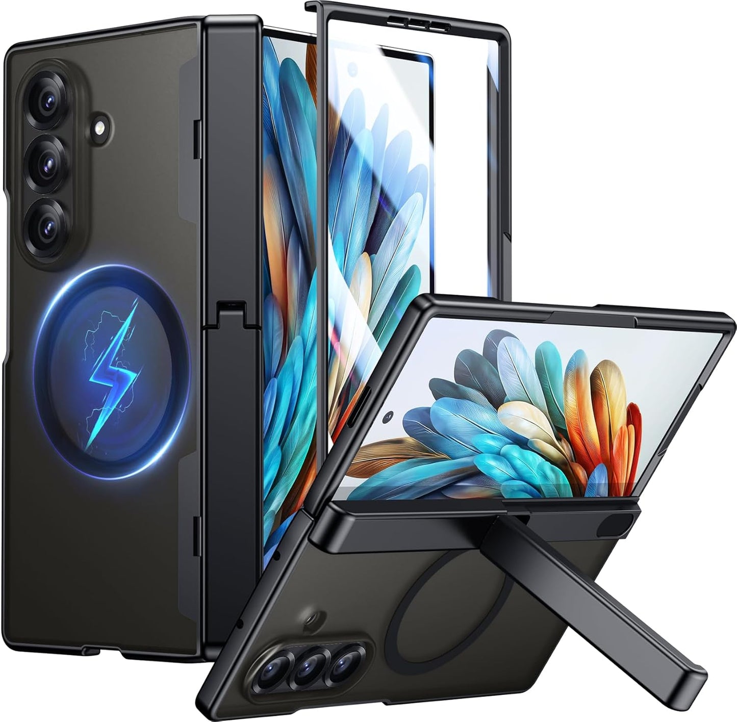 Temdan Magnetic Case for Samsung Galaxy Z Fold 7 - Black