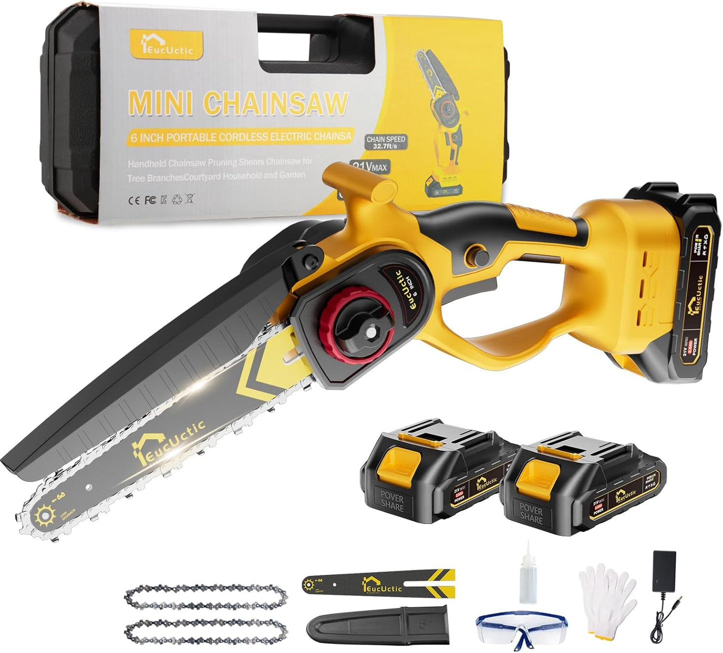 Mini Chainsaw 6 Inch Cordless for Easy Tree Trimming and Cutting