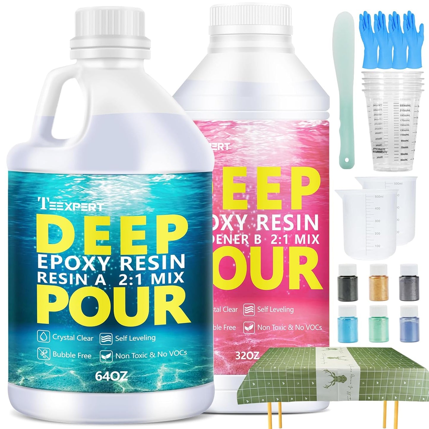 Teexpert Deep Pour Epoxy Resin Kit for Crystal Clear Projects