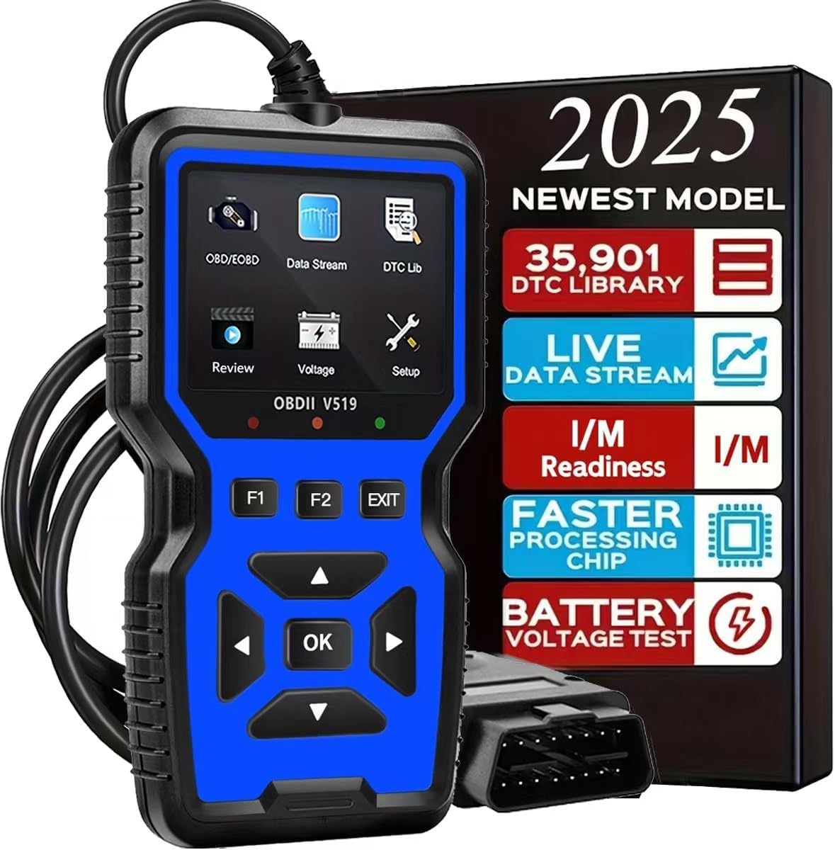 OBD2 Scanner Diagnostic Tool for All 1996+ Vehicles - Check Engine