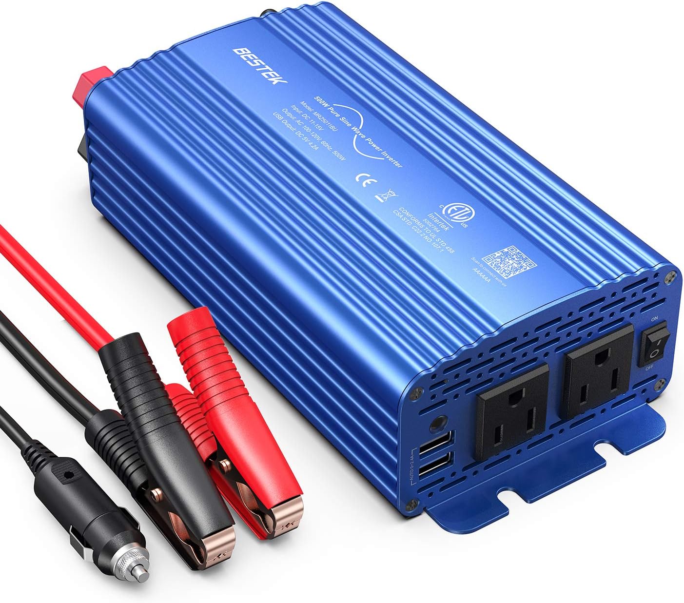 BESTEK 500W Pure Sine Wave Inverter for Car Charging Needs
