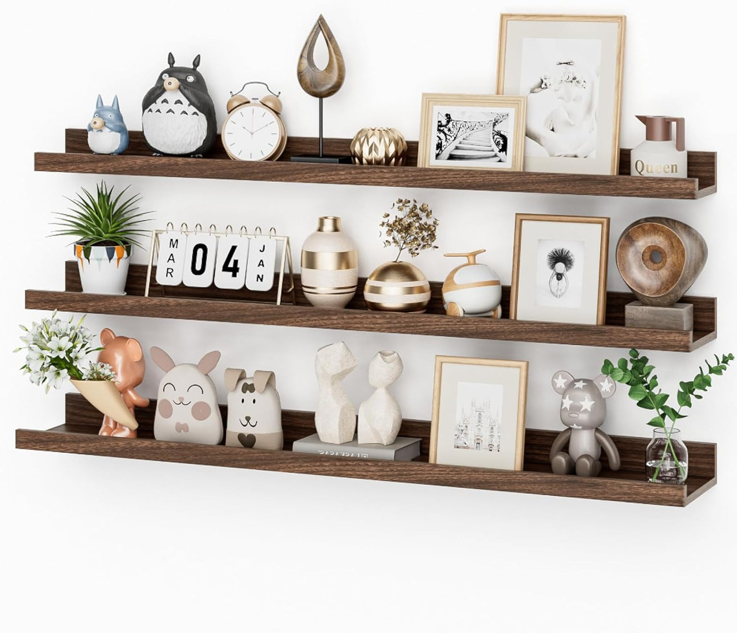 Heimlove 36 Inch Picture Ledge Shelf Set of 3 for Home Decor