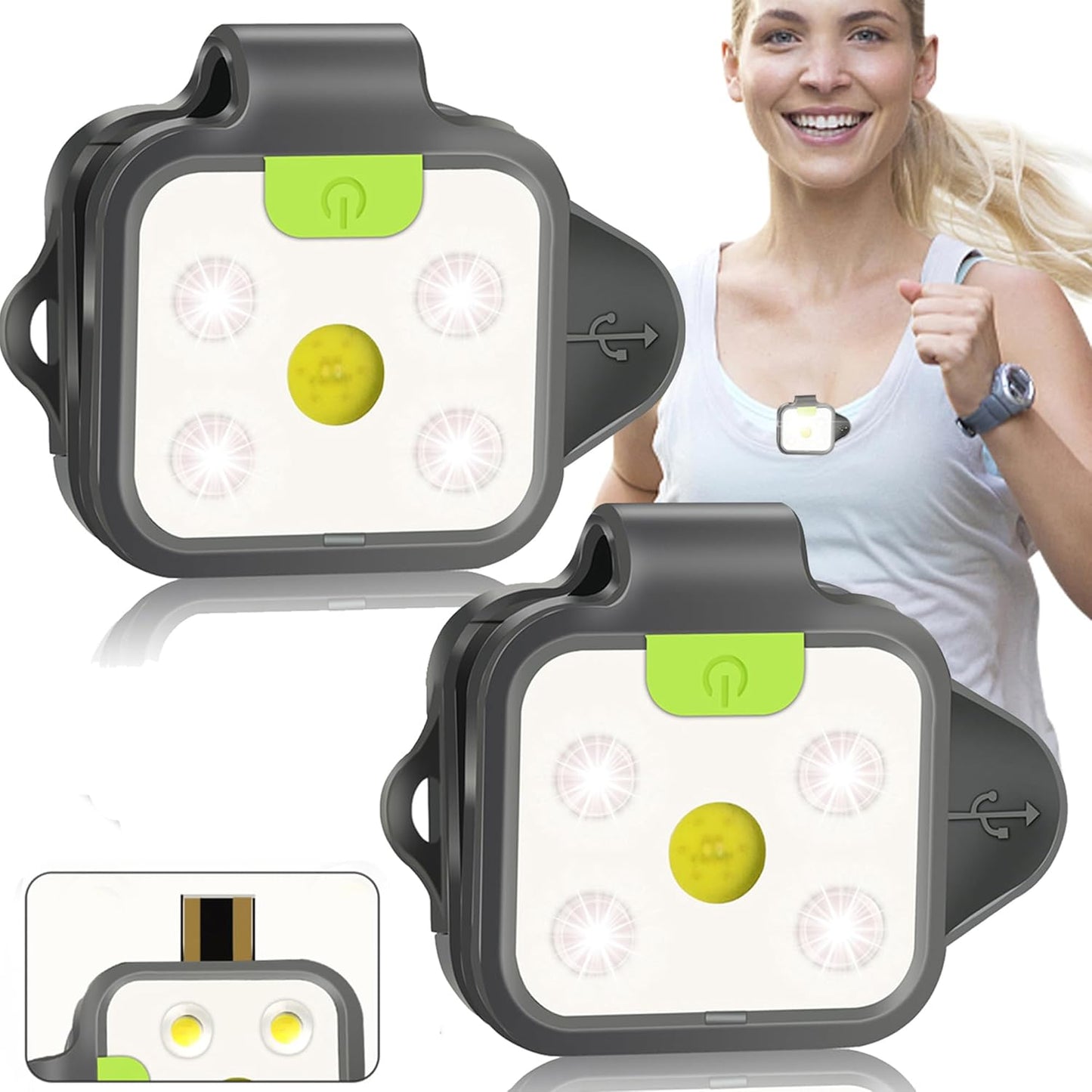 Rechargeable Reflective Running Lights - Stay Safe!