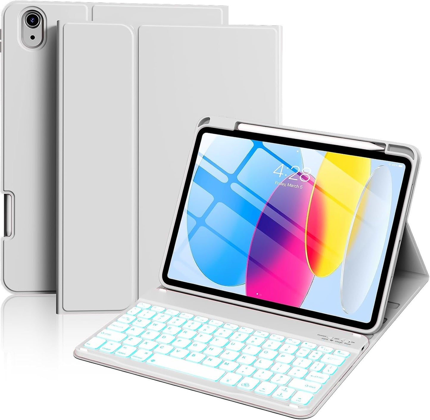 iPad 11th 10th Generation Case with Backlit Wireless Keyboard
