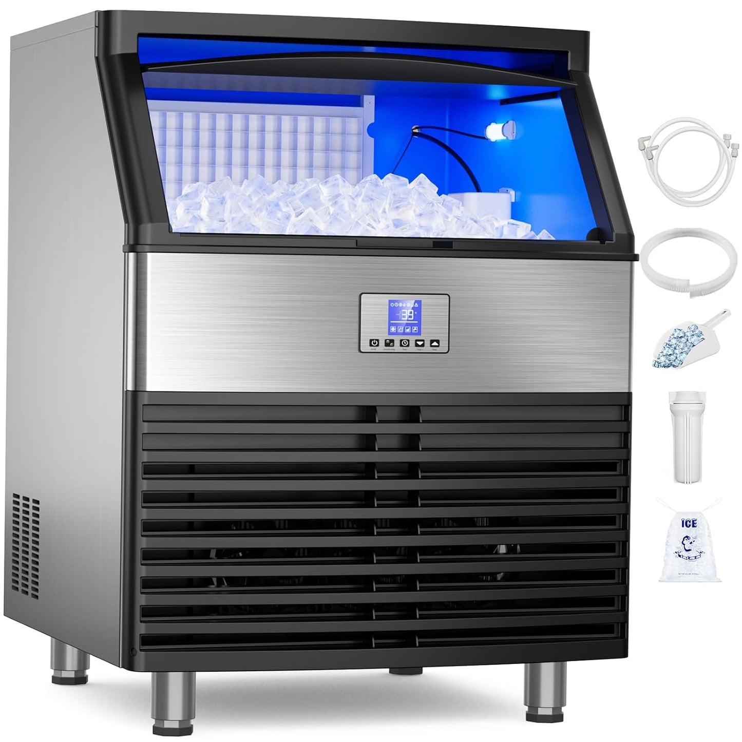 450Lbs/24H Commercial Ice Maker for Home & Office with Upgraded Compressor