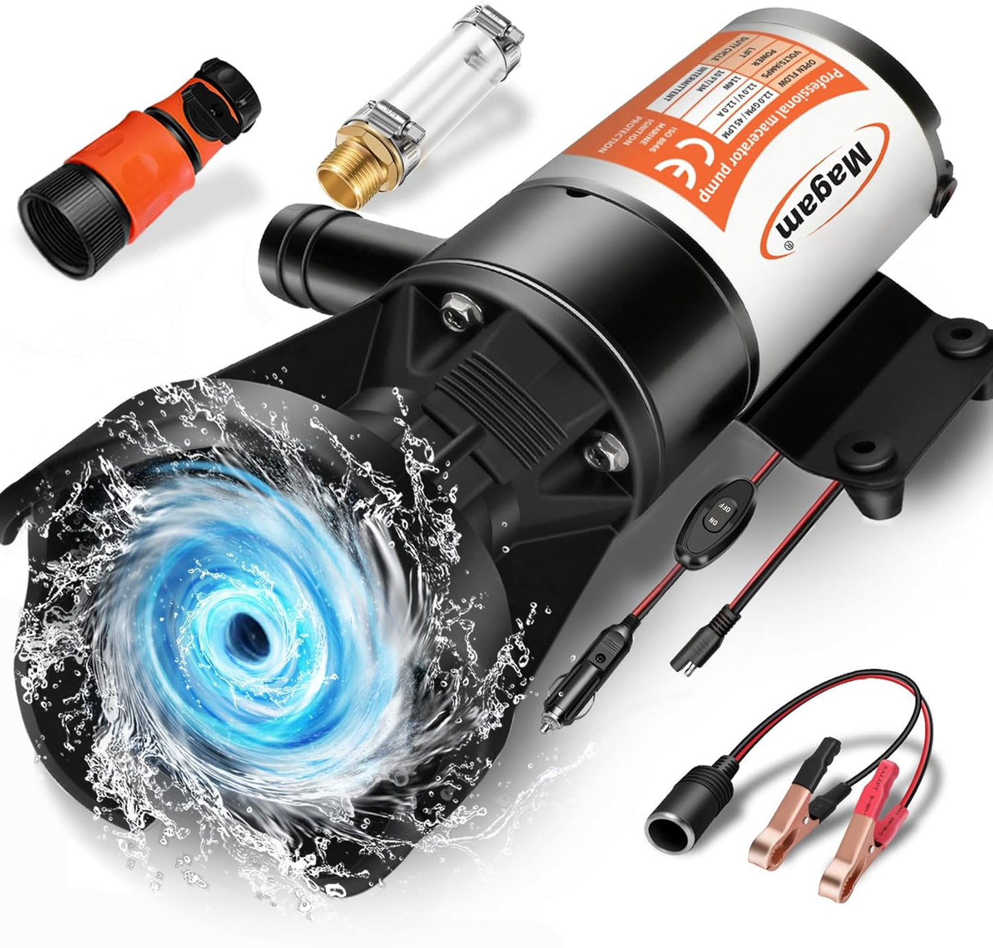 RV Macerator Pump 12V with Quick Release and Crushing Function