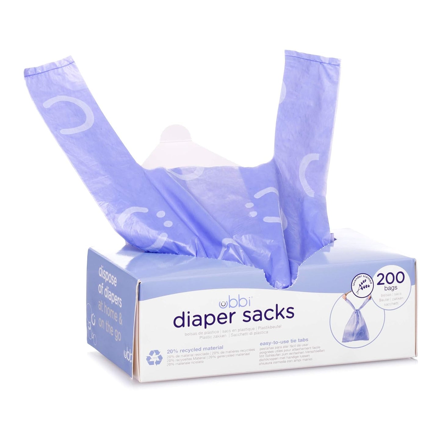 Ubbi Disposable Diaper Sacks, 200ct Lavender Scented