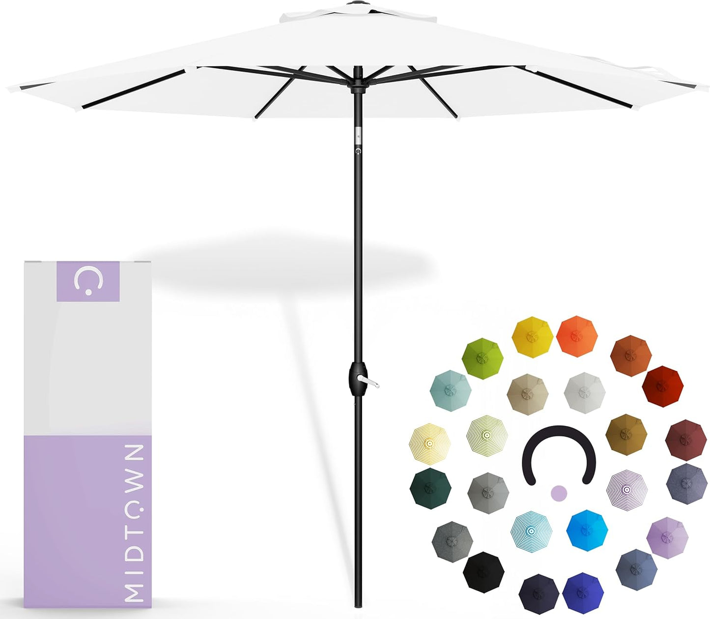 Midtown Umbrellas 8 Ft Auto-Tilt Patio Umbrella for Outdoor Use