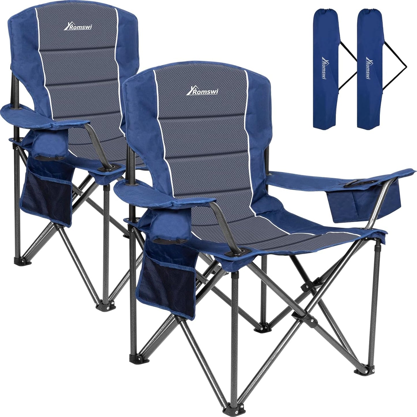 Romswi Oversized Camping Chairs for Heavy Duty Support 500 LBS