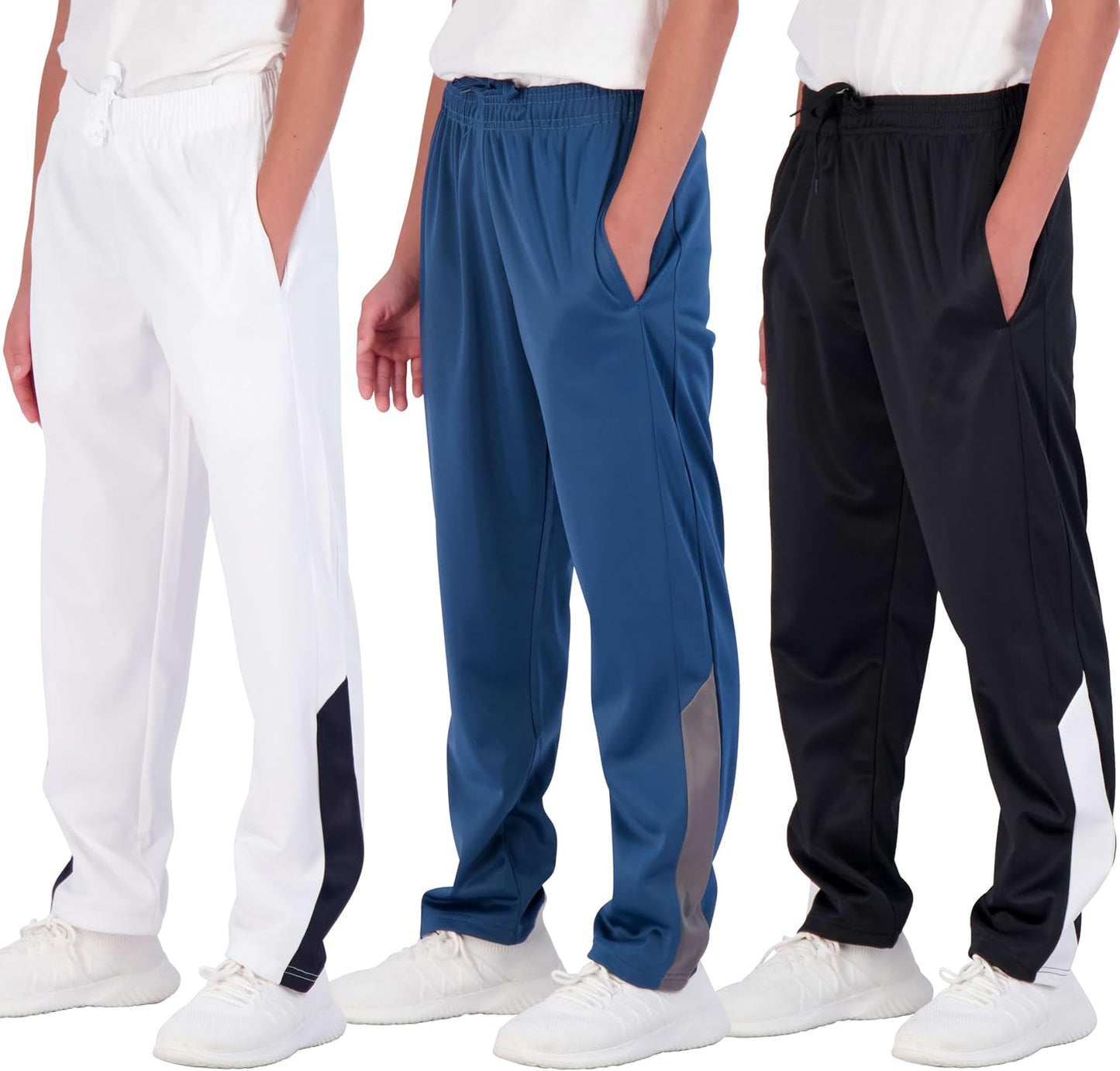 Boys' Tricot Open Bottom Fleece-Lined Sweatpants with Pockets