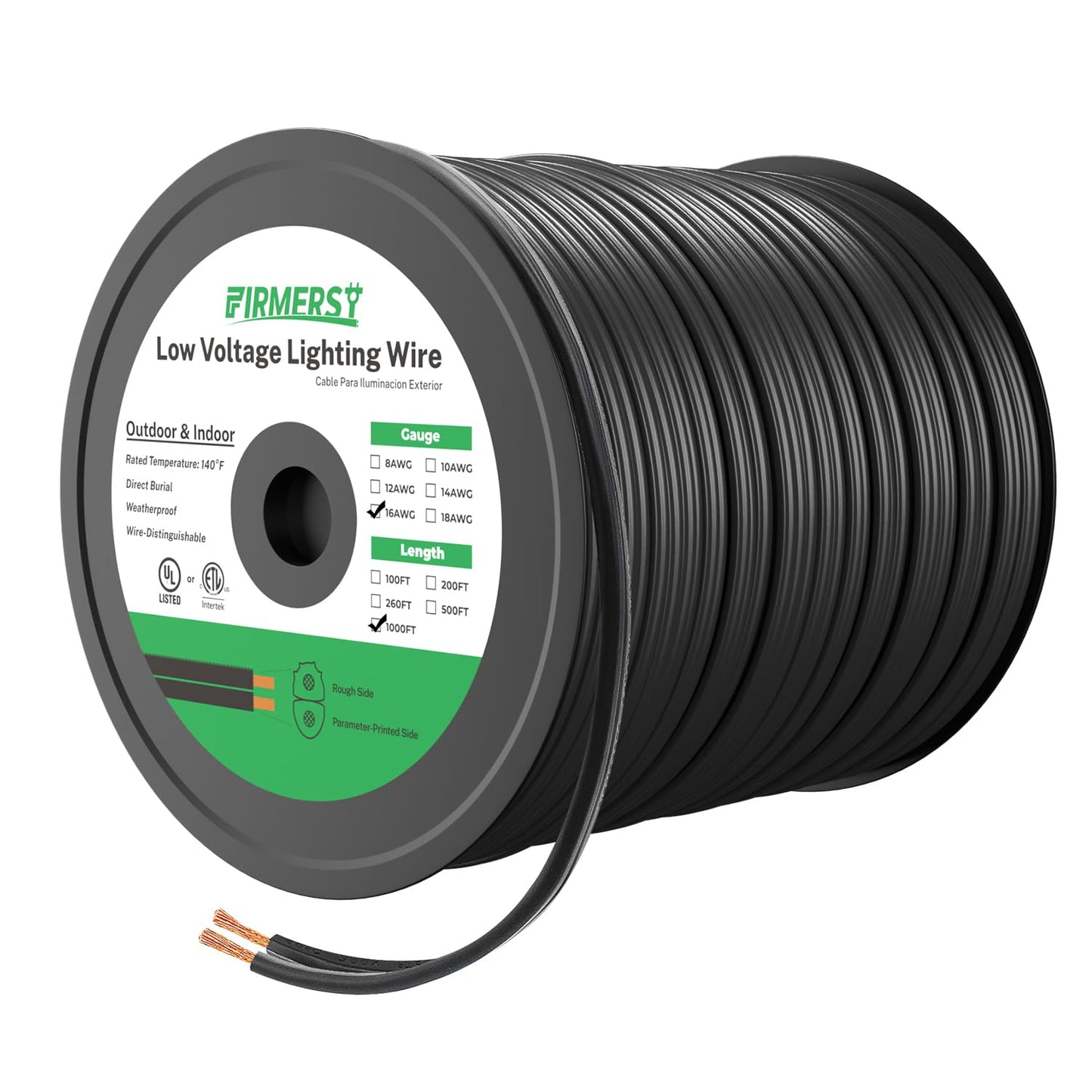 FIRMERST 16/2 Low Voltage Landscape Wire for Outdoor Lighting