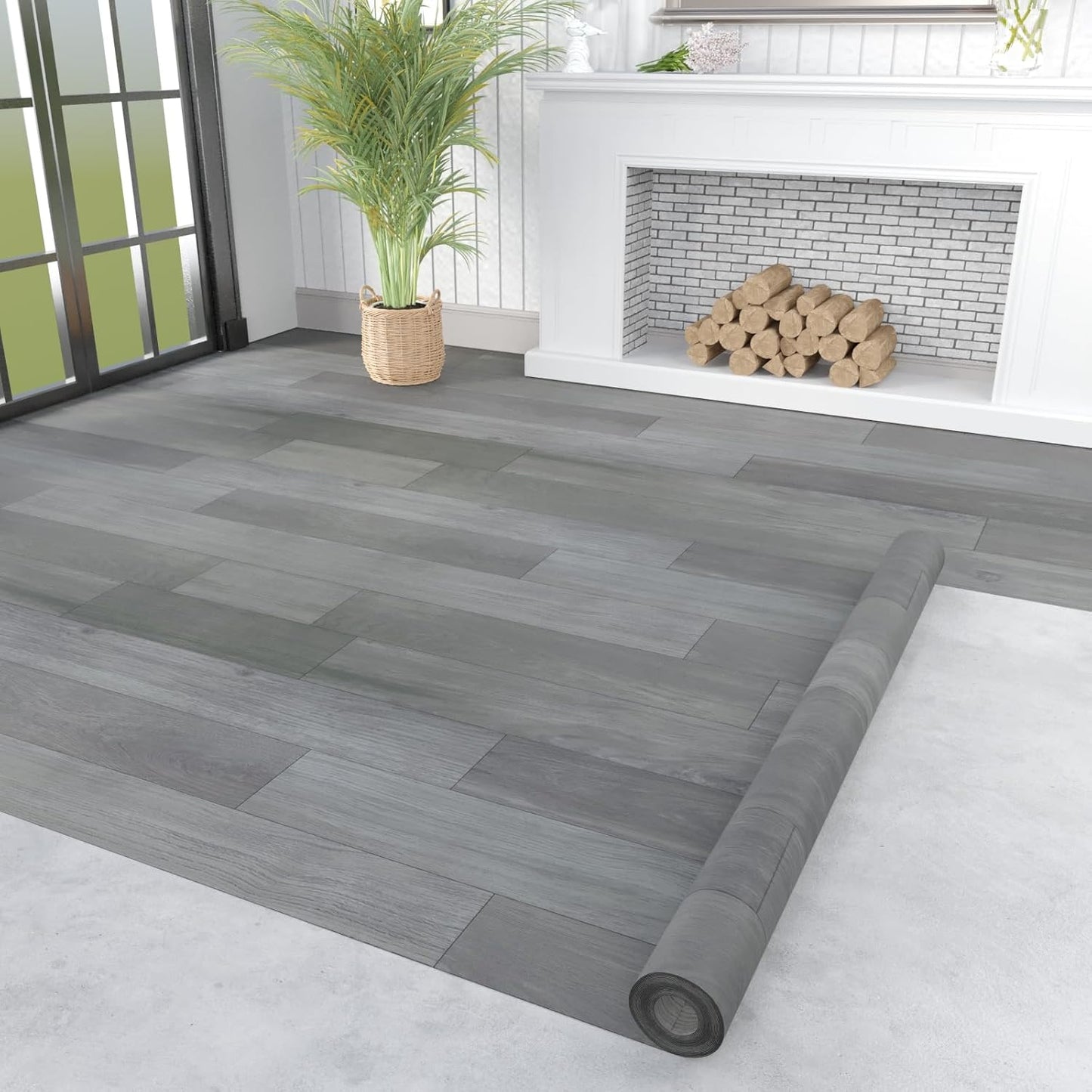 Oxdigi Vinyl Flooring Roll - Durable Waterproof Linoleum Covering