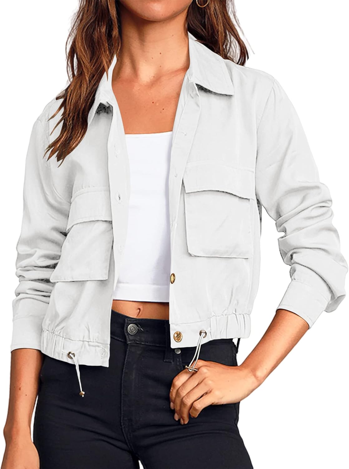 Onedreamer Women's Military Safari Cropped Jackets for Style