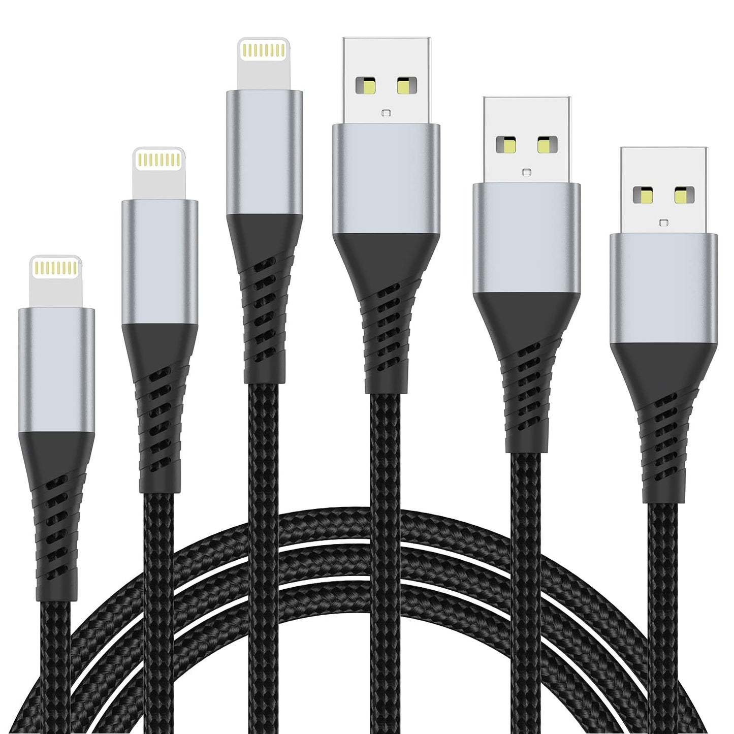 PEAKLIFT 2FT Lightning Cable 3Pack - Fast Charge Apple iPhone & iPad