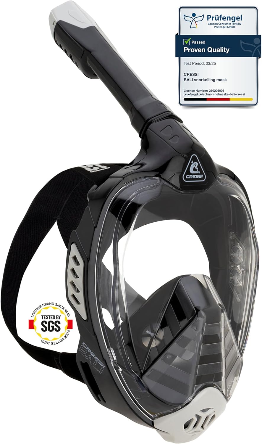 Cressi Bali Full Face Snorkeling Mask - Easy Breathing Design