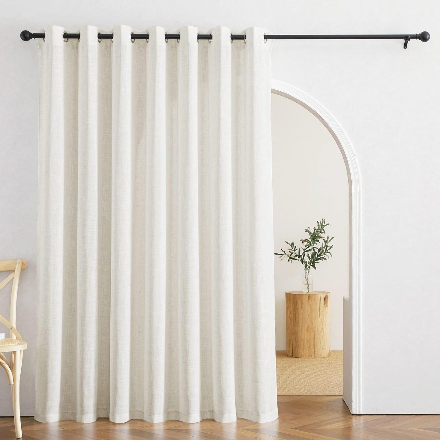 RYB HOME Extra Long Linen Curtains for Elegant Privacy and Style