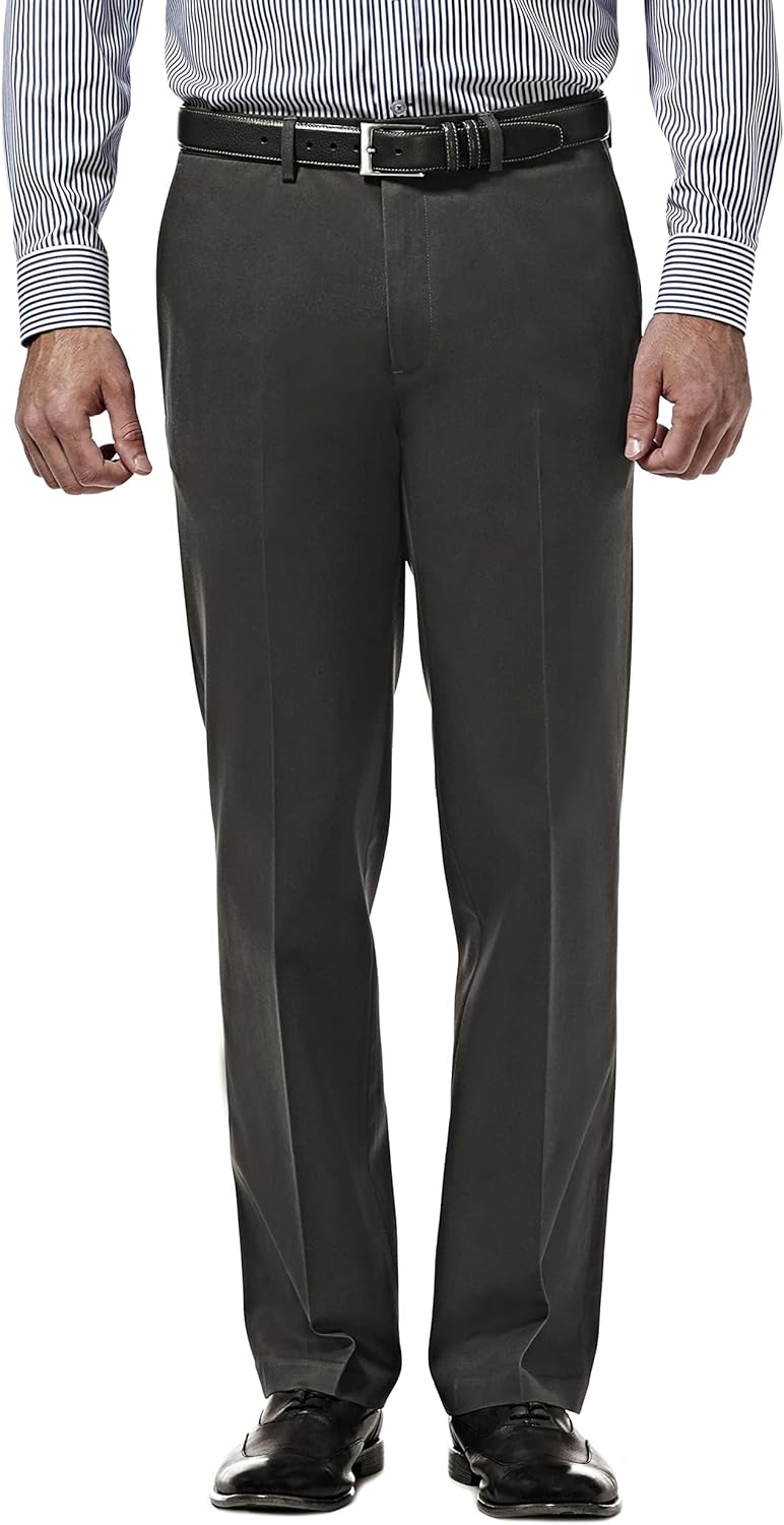 Haggar Men's Premium No Iron Khaki Straight Fit Casual Pant