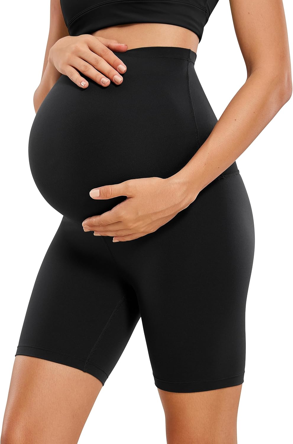 CRZ YOGA Maternity Biker Shorts - Butter-Soft Comfort for Pregnancy Yoga