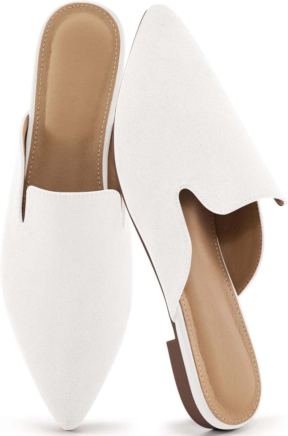 Ecetana Womens Mules Flats 2025 Stylish Pointed Toe Slip On Shoes