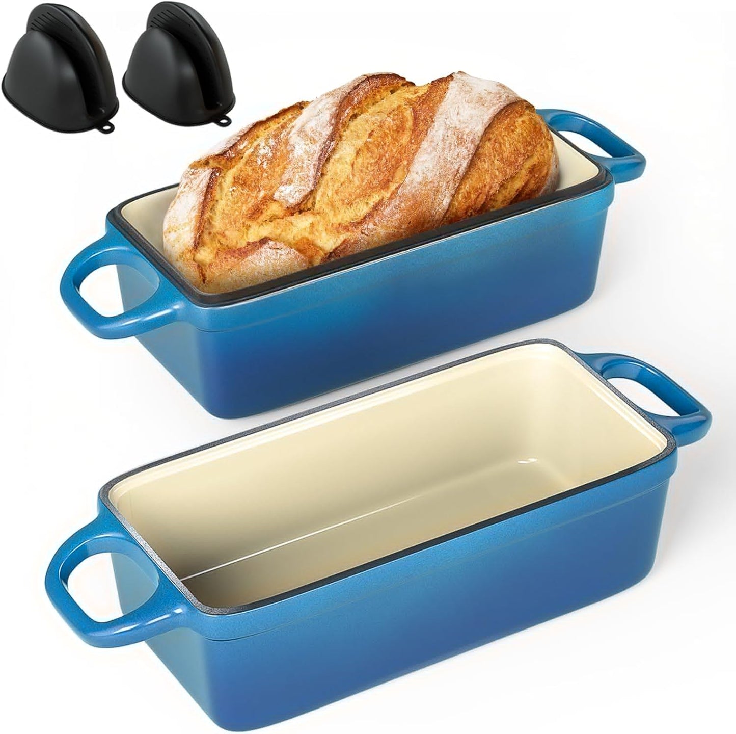 2 IN 1 Cast Iron Bread Loaf Pan for Perfect Homemade Bread