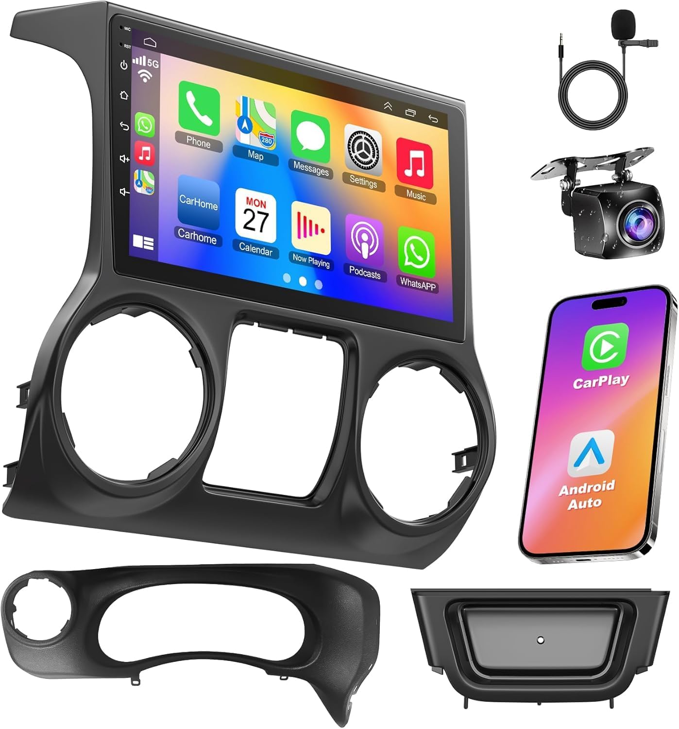 Android 13 Car Stereo for Jeep Wrangler 2015-2017 with Carplay