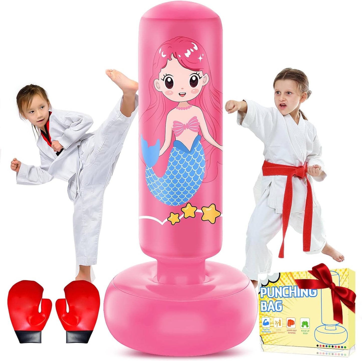 Kids Inflatable Punching Bag Set - Fun Training!