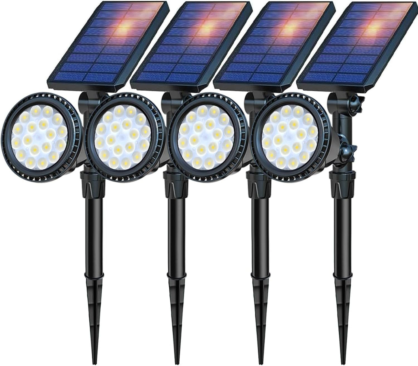DBF Solar Outdoor Lights - 600LM Waterproof Spotlights for Garden