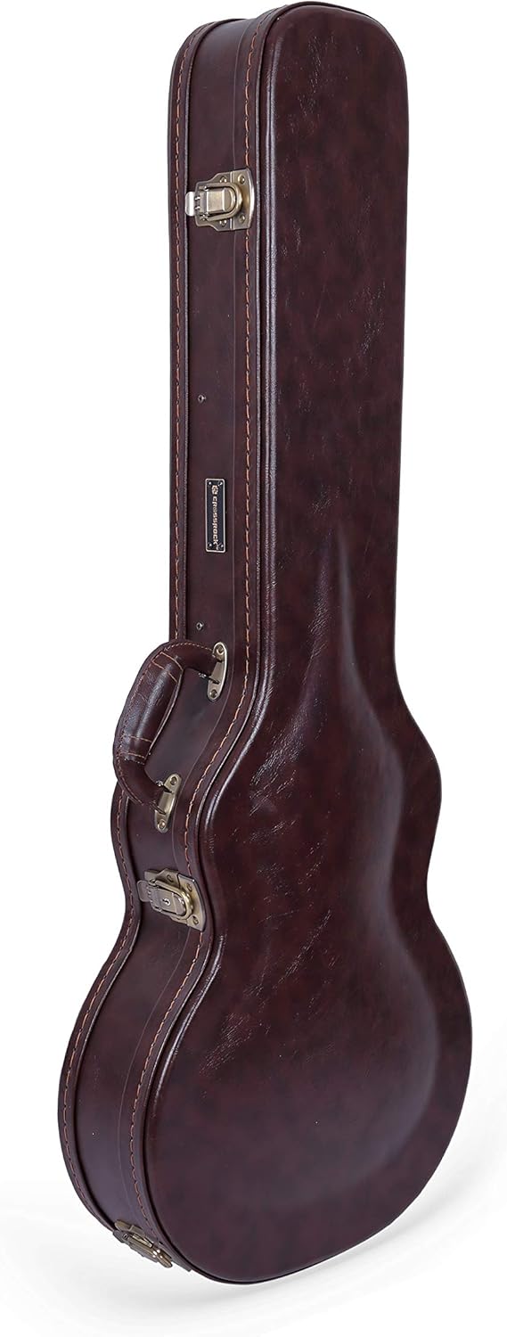 Crossrock Hardshell Arch Top Wood Case for Les Paul Guitars