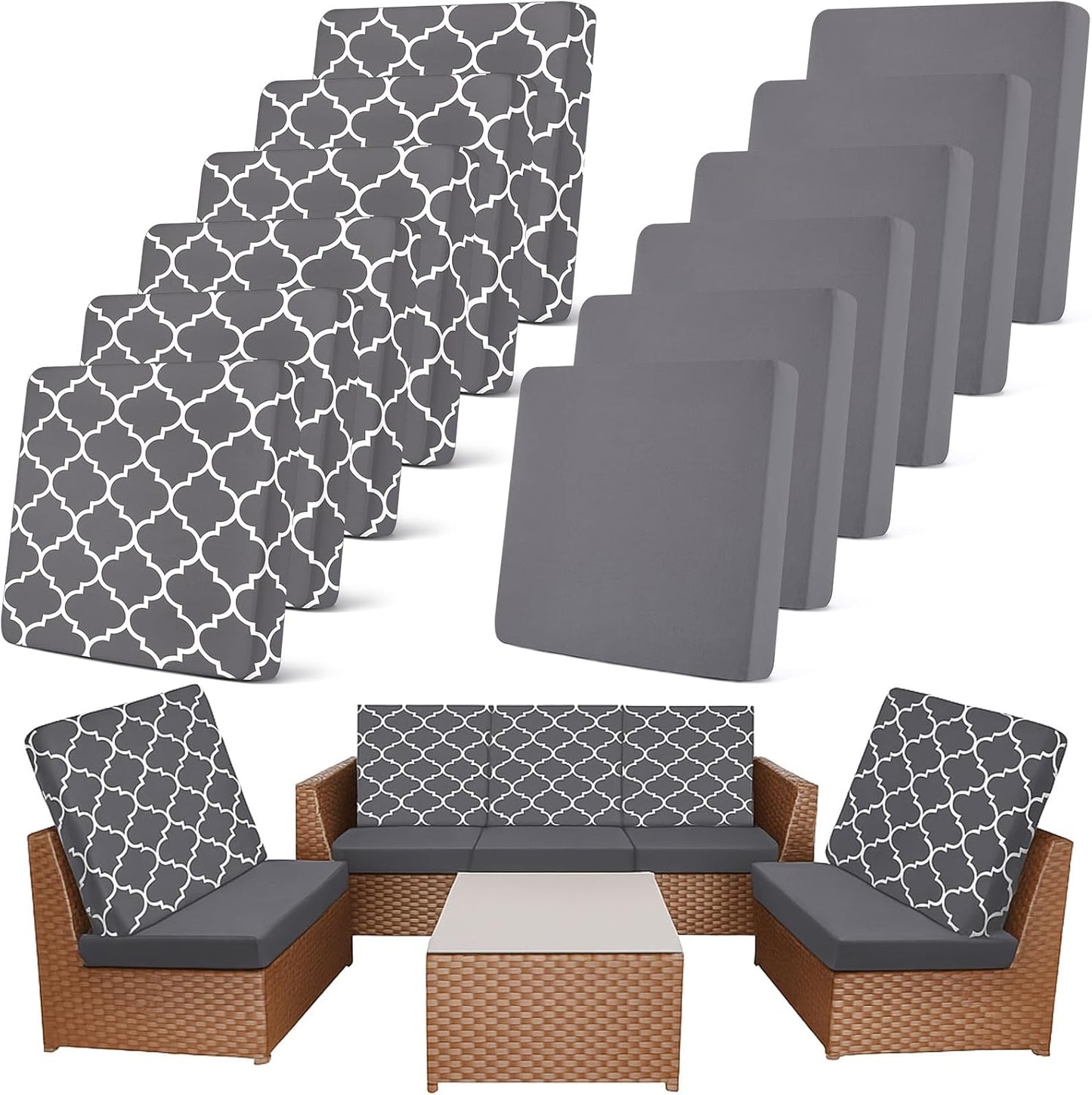 Patio Stretch Outdoor Cushion Covers for Sofa Replacement