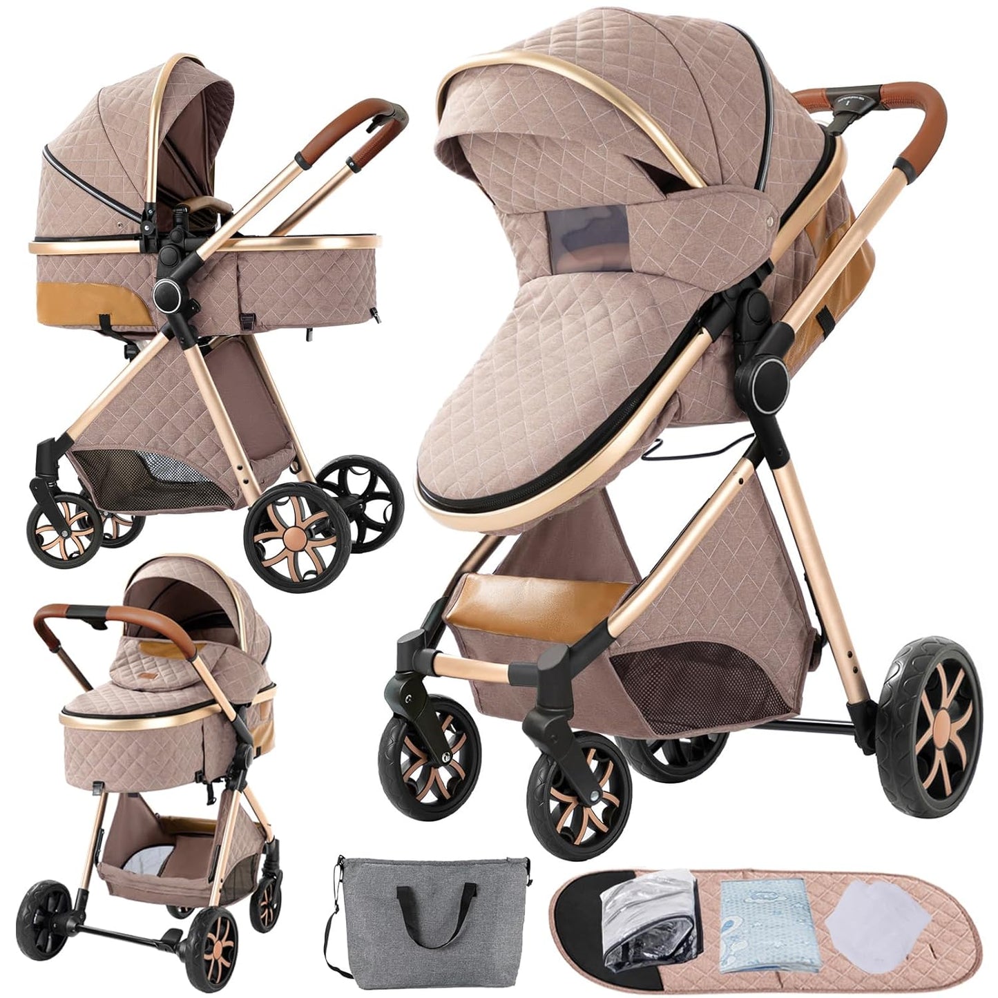 2 in 1 Baby Stroller Convertible Foldable Standard Pushchair