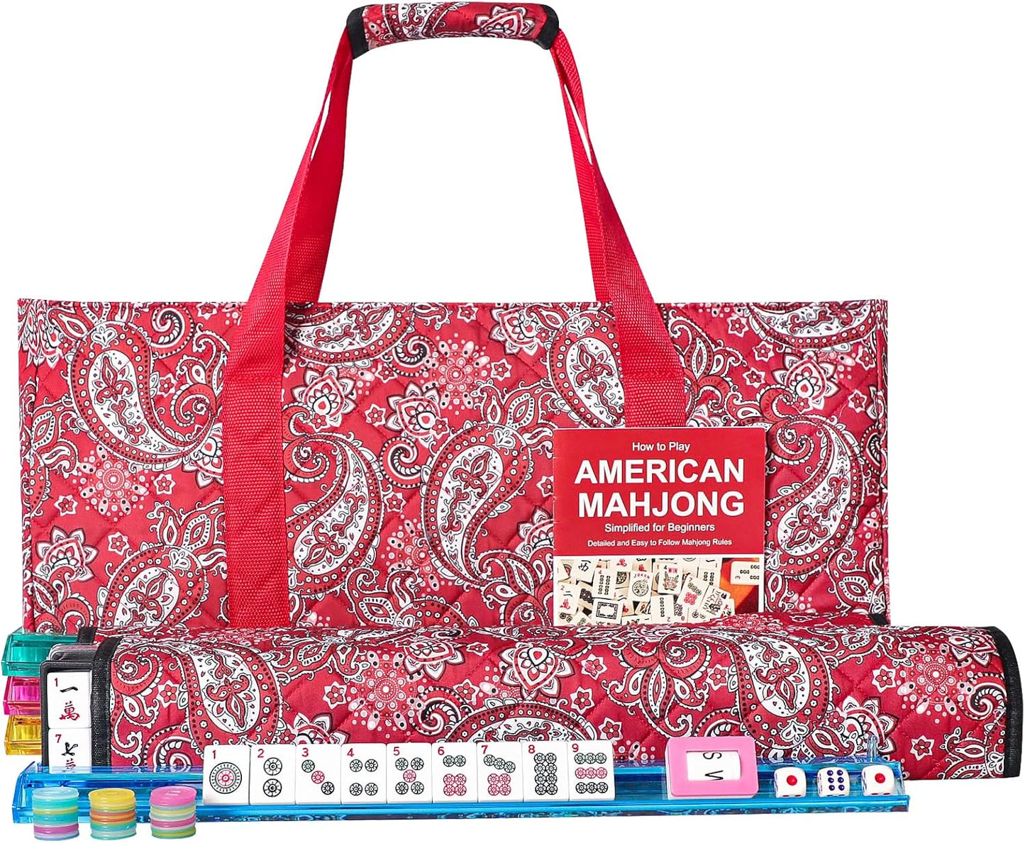 American Mahjong Game Set with 166 Tiles and Accessories