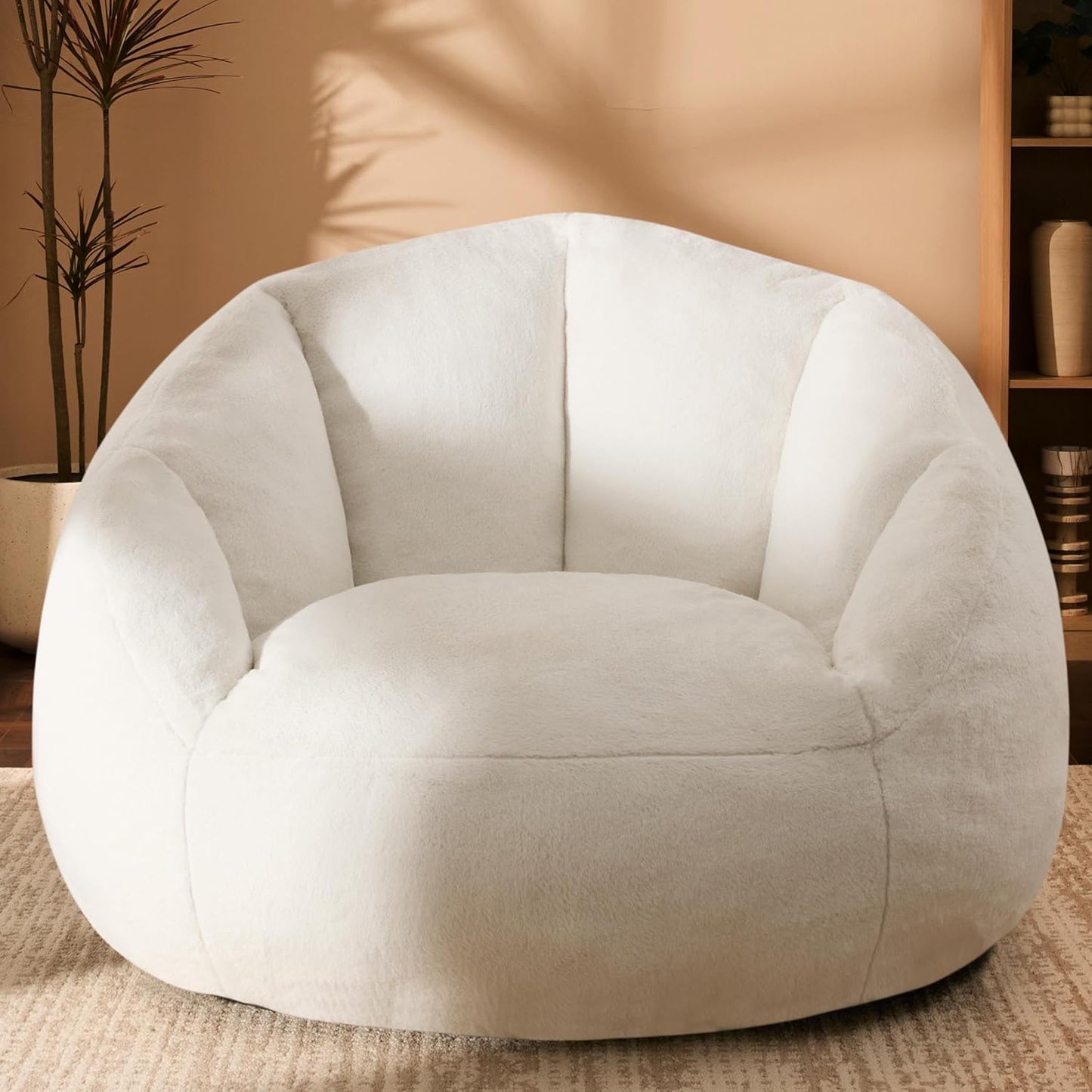 Giant Bean Bag Chair for Adults - Comfy Plush Round Shell