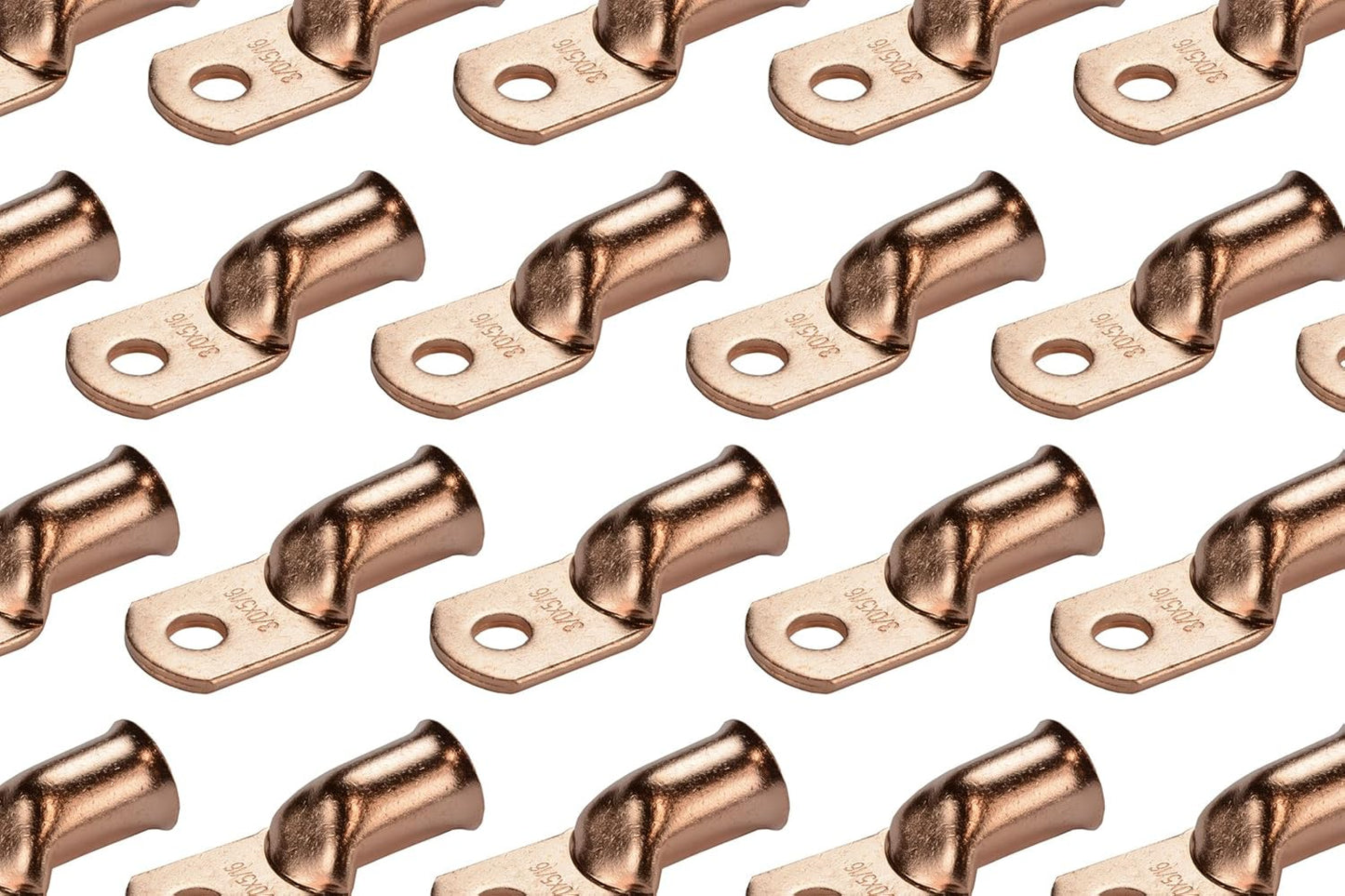 TEMCo 50 Pack Bare Copper Welding Battery Cable Ends for Durability