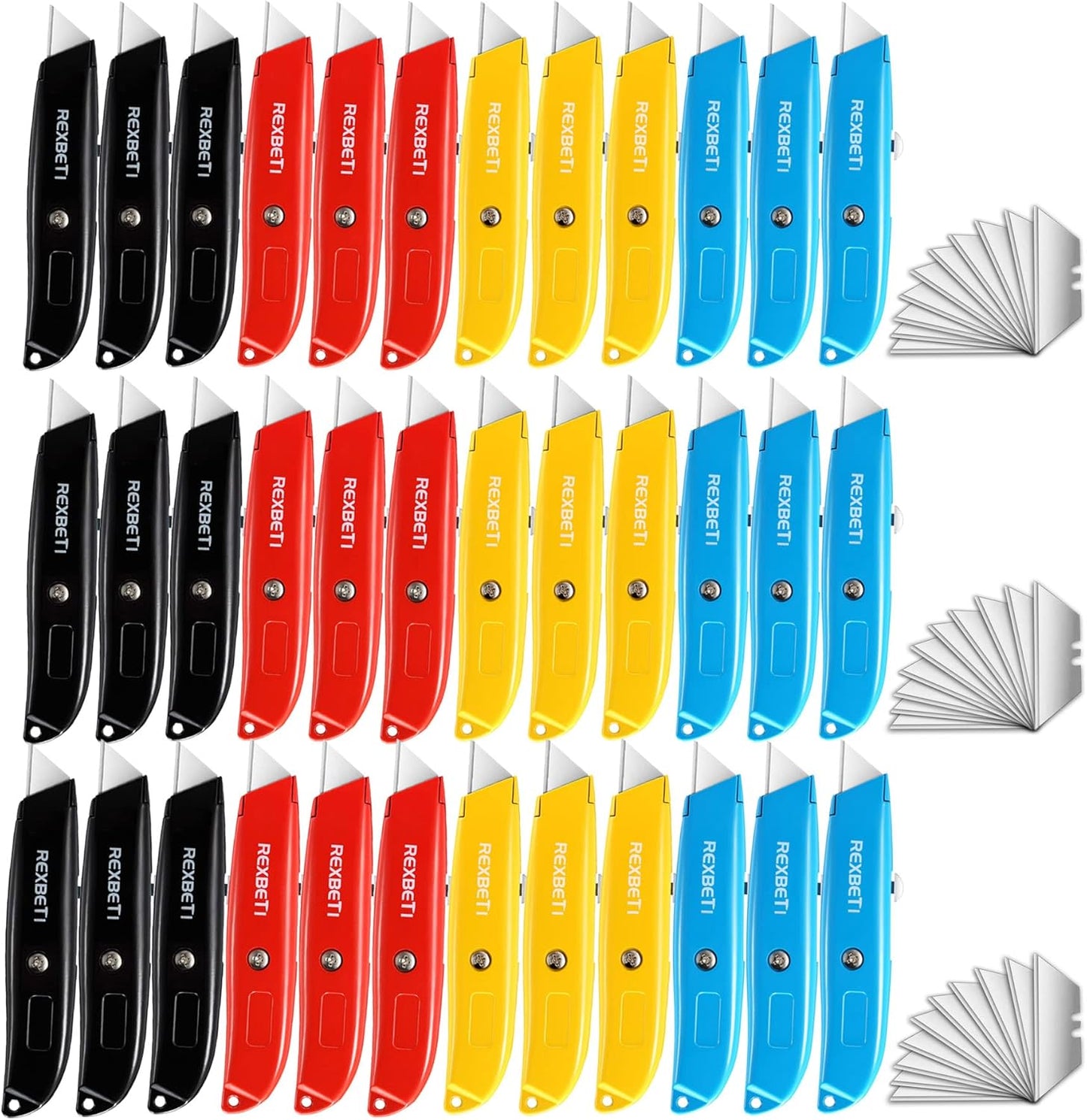 REXBETI Utility Knife Set with 36 Pack Retractable Cutters
