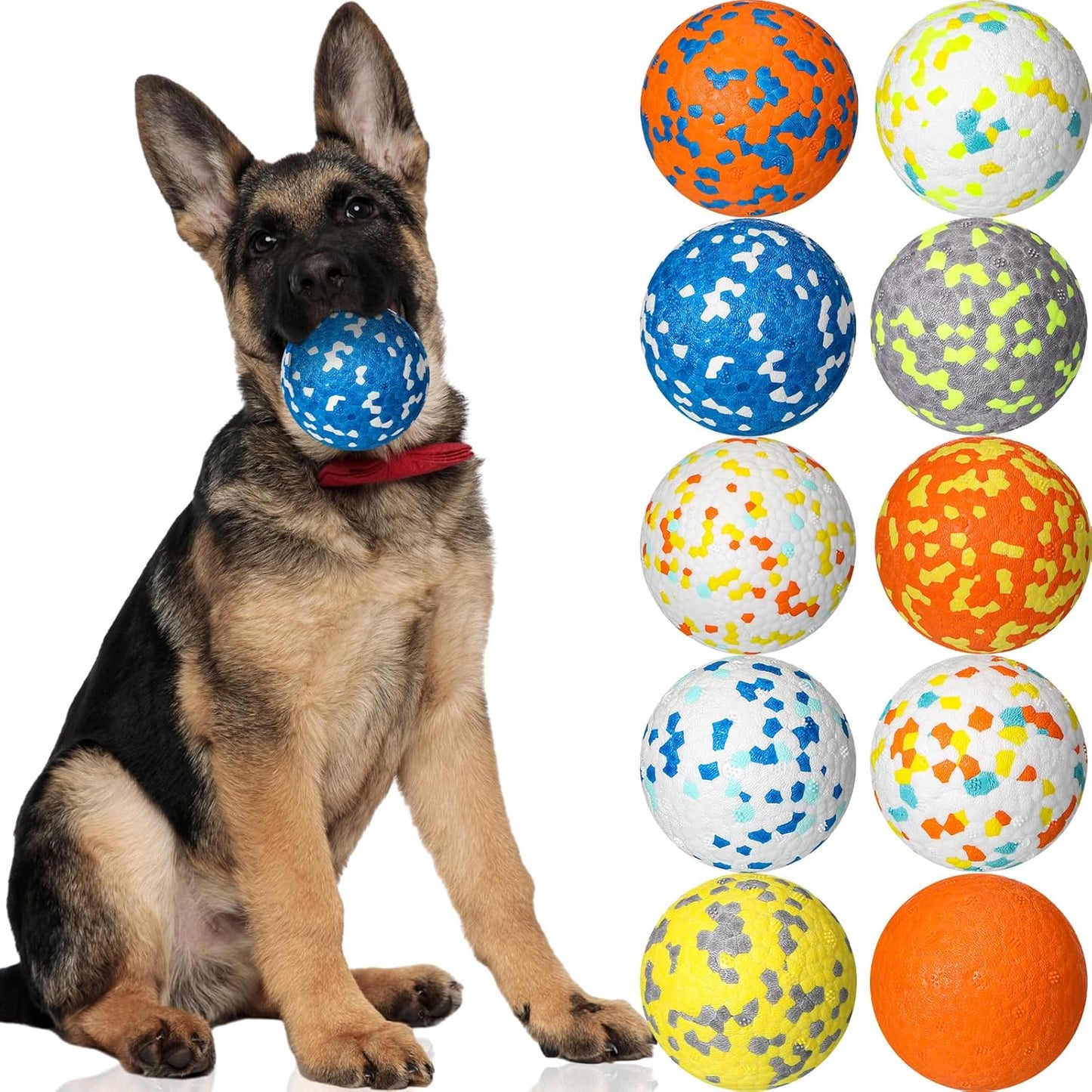 Lenwen 10 Pcs Dog Toy Balls for Aggressive Chewers Fun Play
