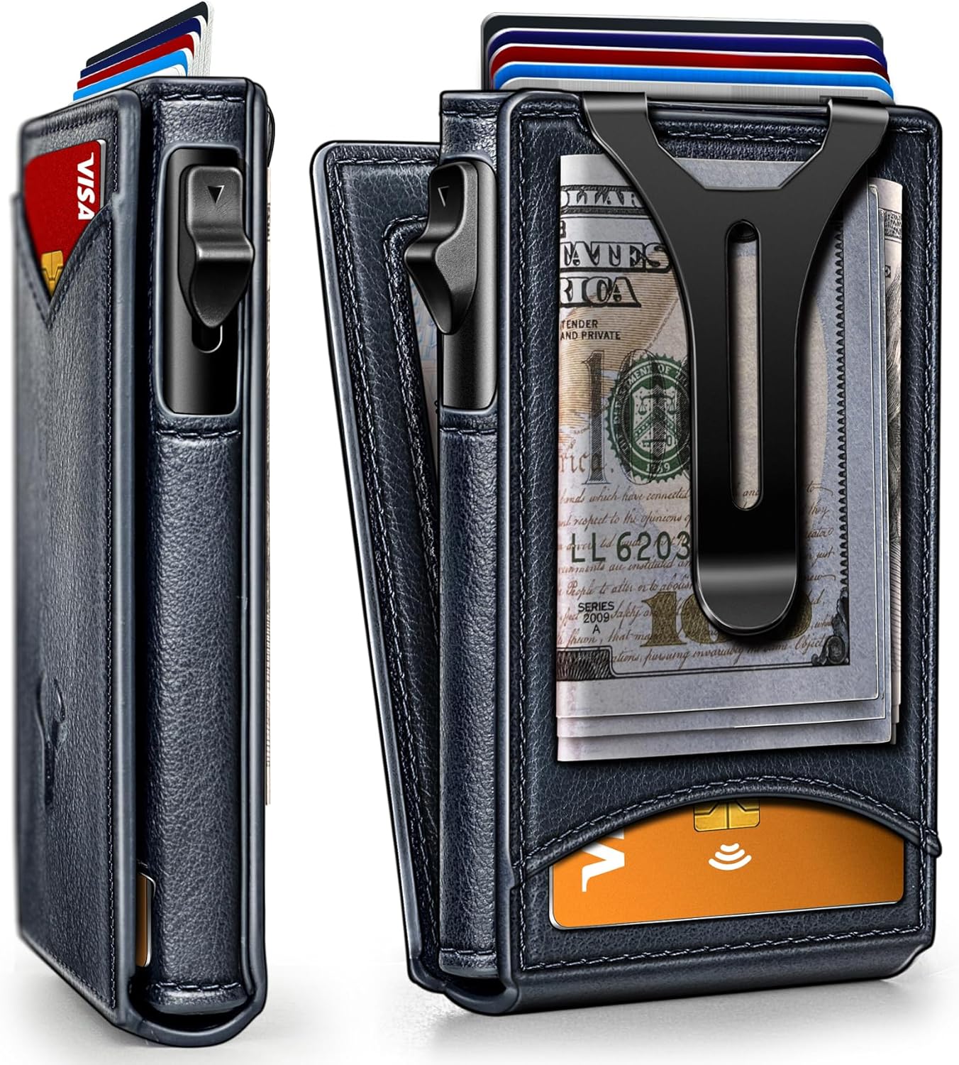 BULLIANT Men Wallet Slim Money Clip Wallet for 9 Cards