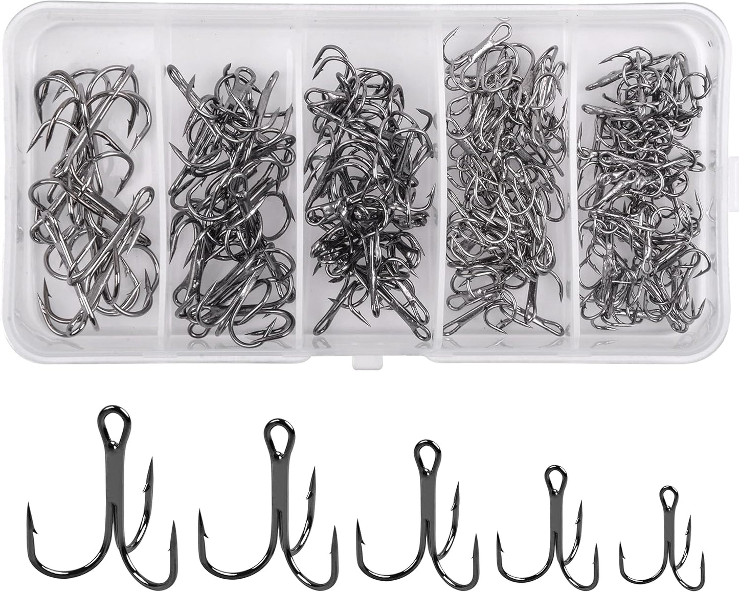 150pcs High Carbon Treble Hooks Set by Shaddock Fishing