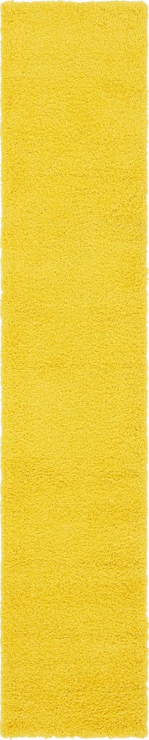 Unique Loom Solid Shag Collection Area Rug in Tuscan Sun Yellow