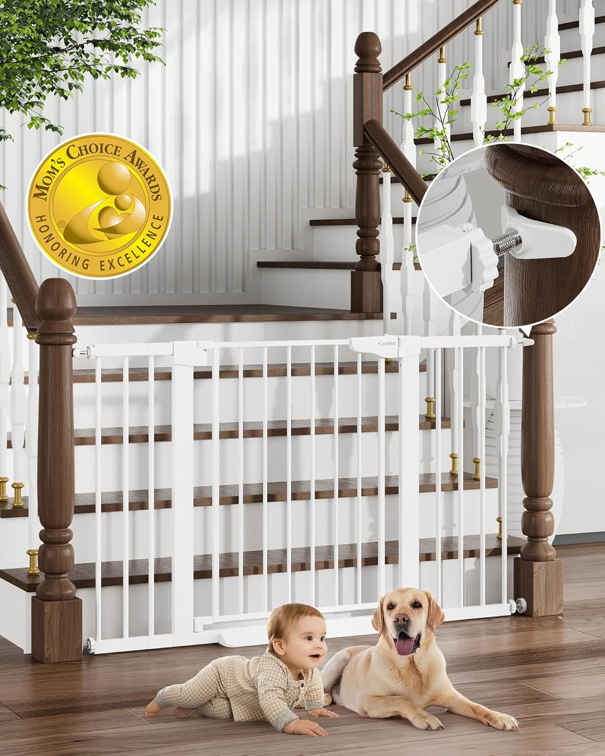 Extra Wide Auto Close Baby Gate - Mom's Choice Winner