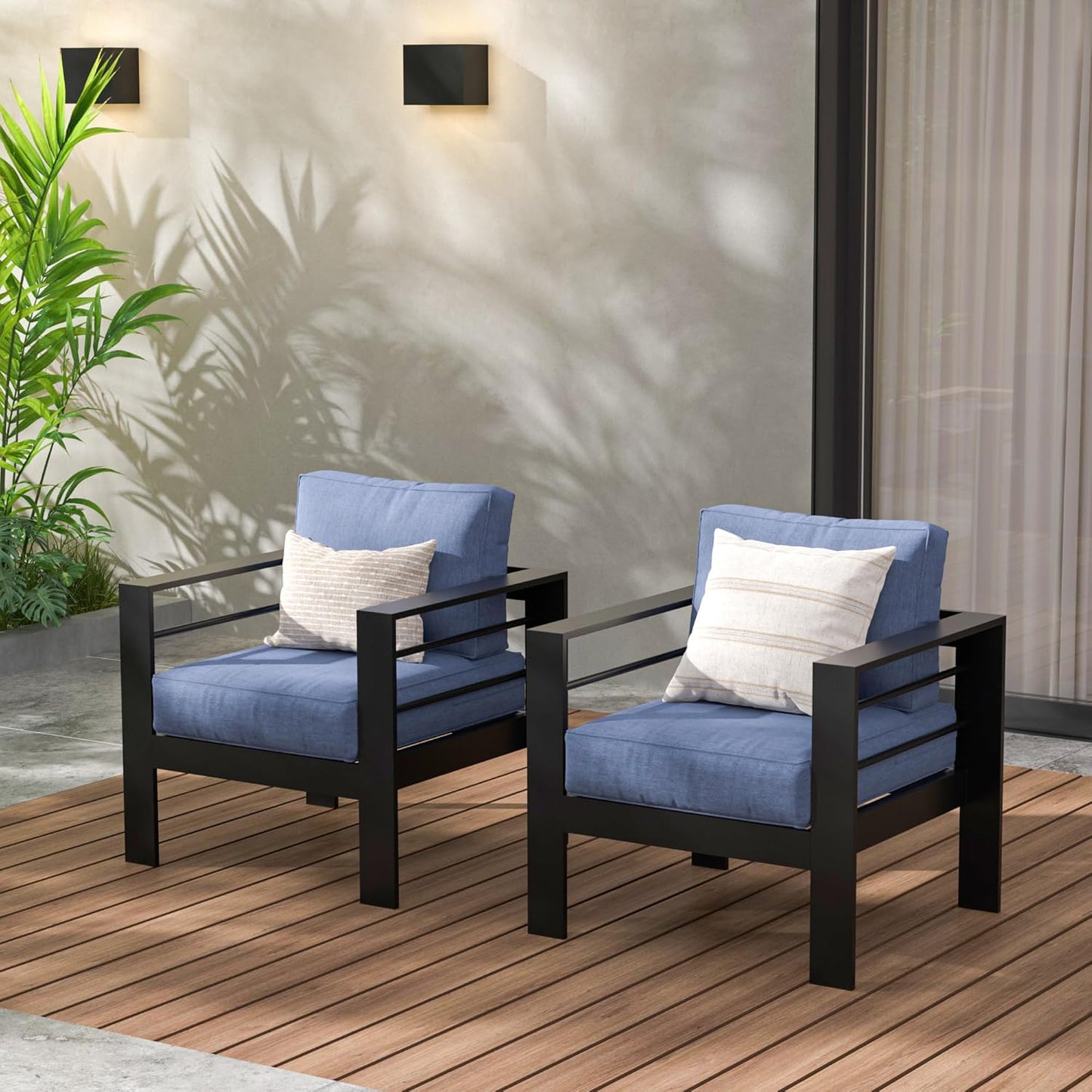 Wisteria Lane Aluminum Armchair Set for Stylish Outdoor Living