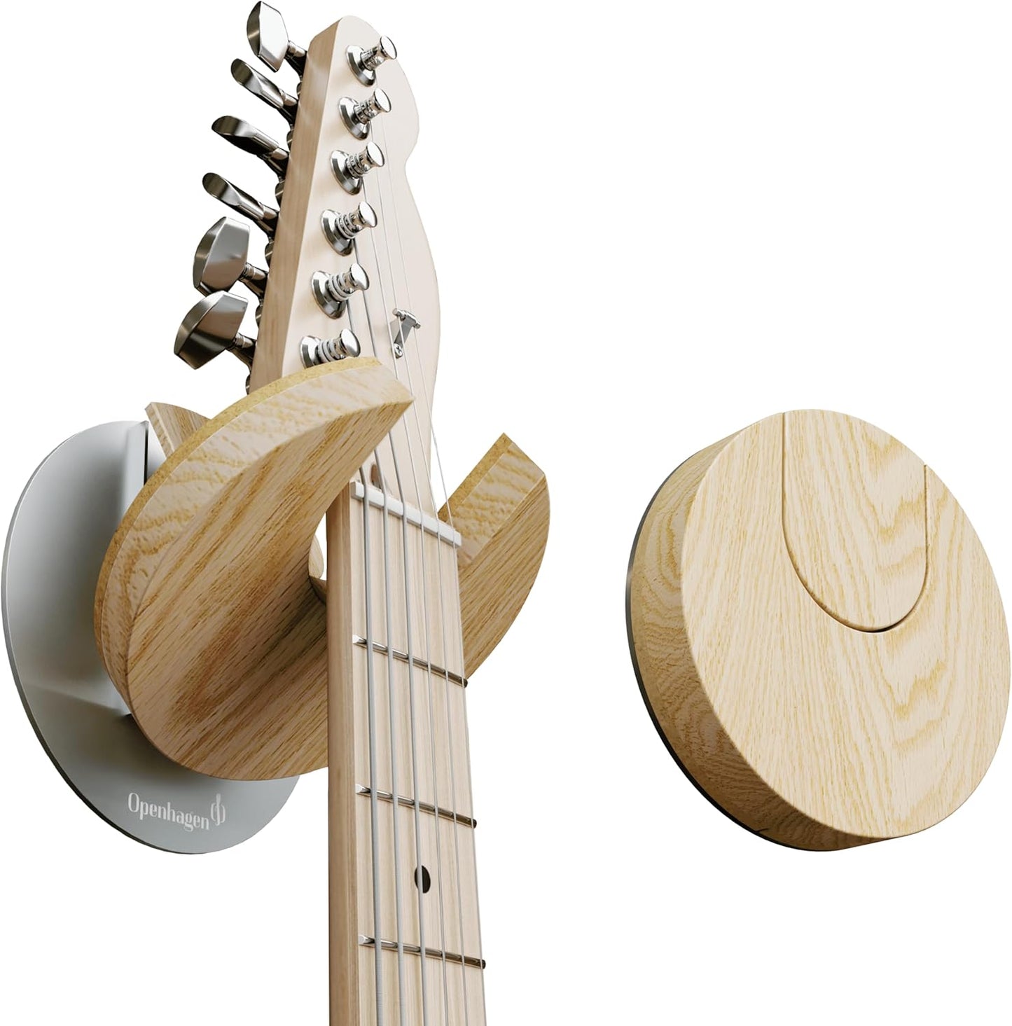 Collapsible Electric Guitar Hanger - Space-Saving Danish Design - Walnut