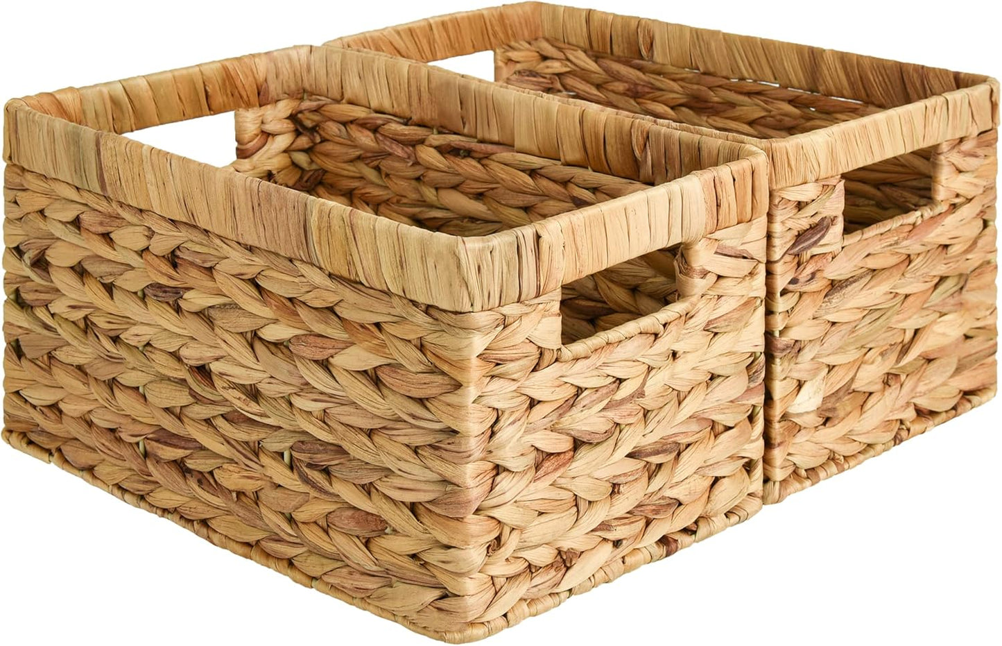 StorageWorks Wicker Basket for Organizing, Natural Hyacinth 2-Pack