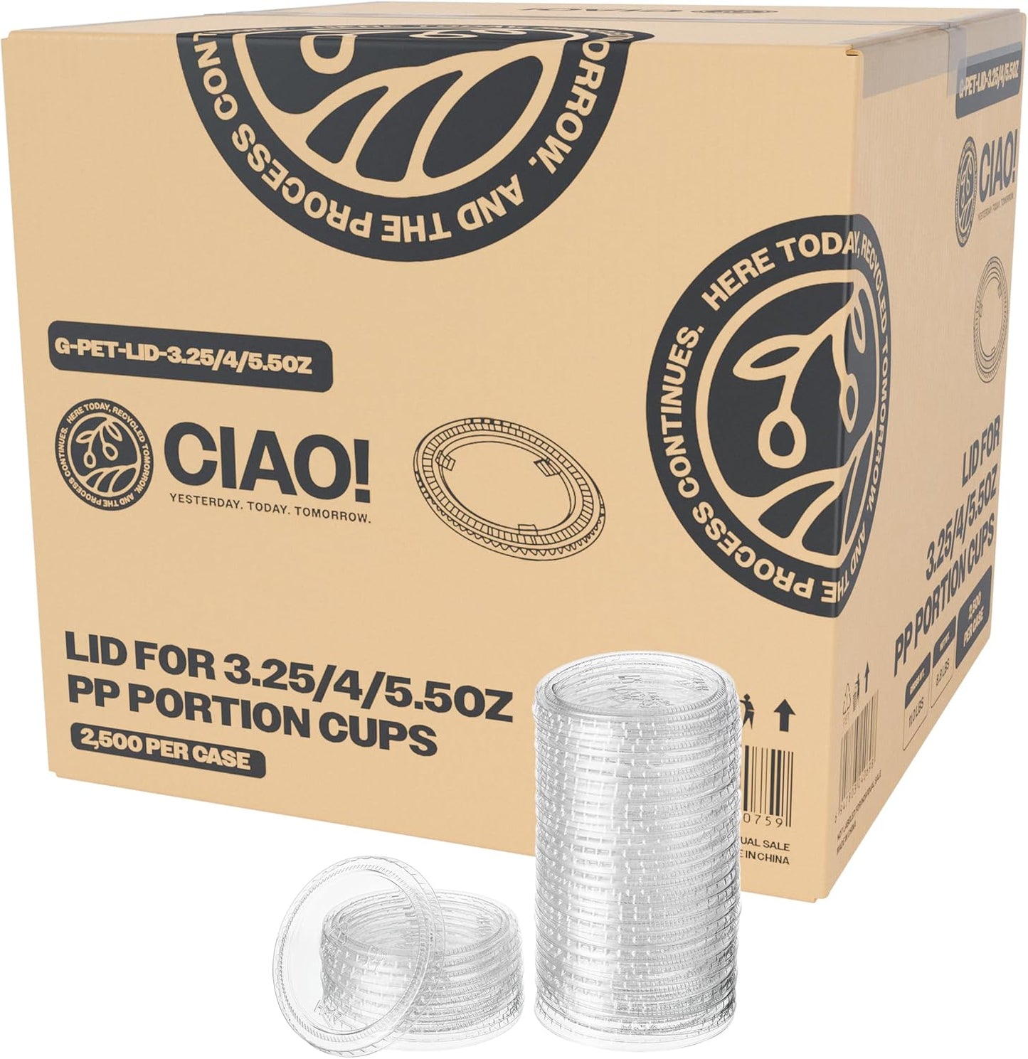 CIAO! Portion Cup Lids for 3.25, 4 and 5.5 oz Cups - Case of 2500