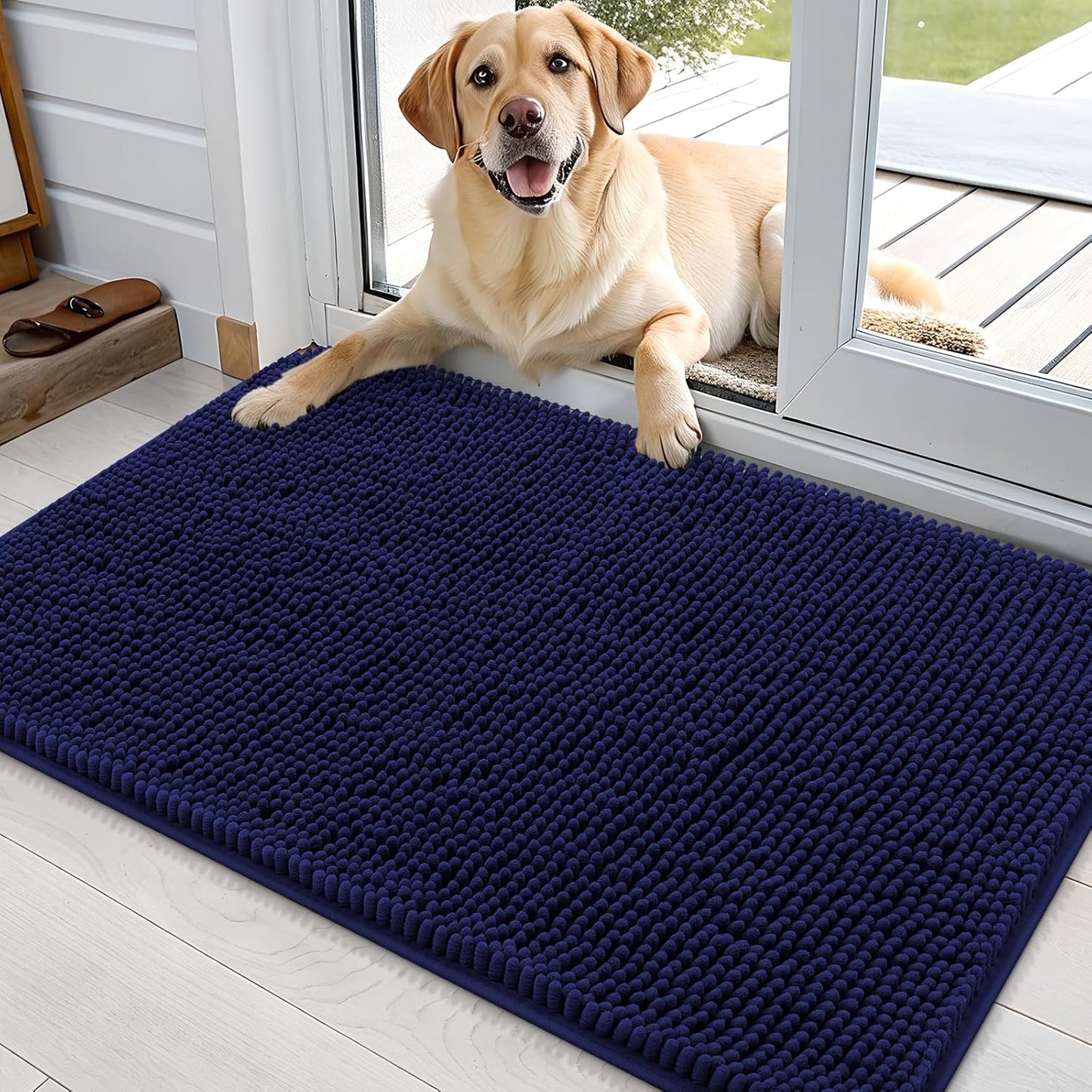OLANLY Dog Door Mat for Muddy Paws - Absorbent Chenille Mat