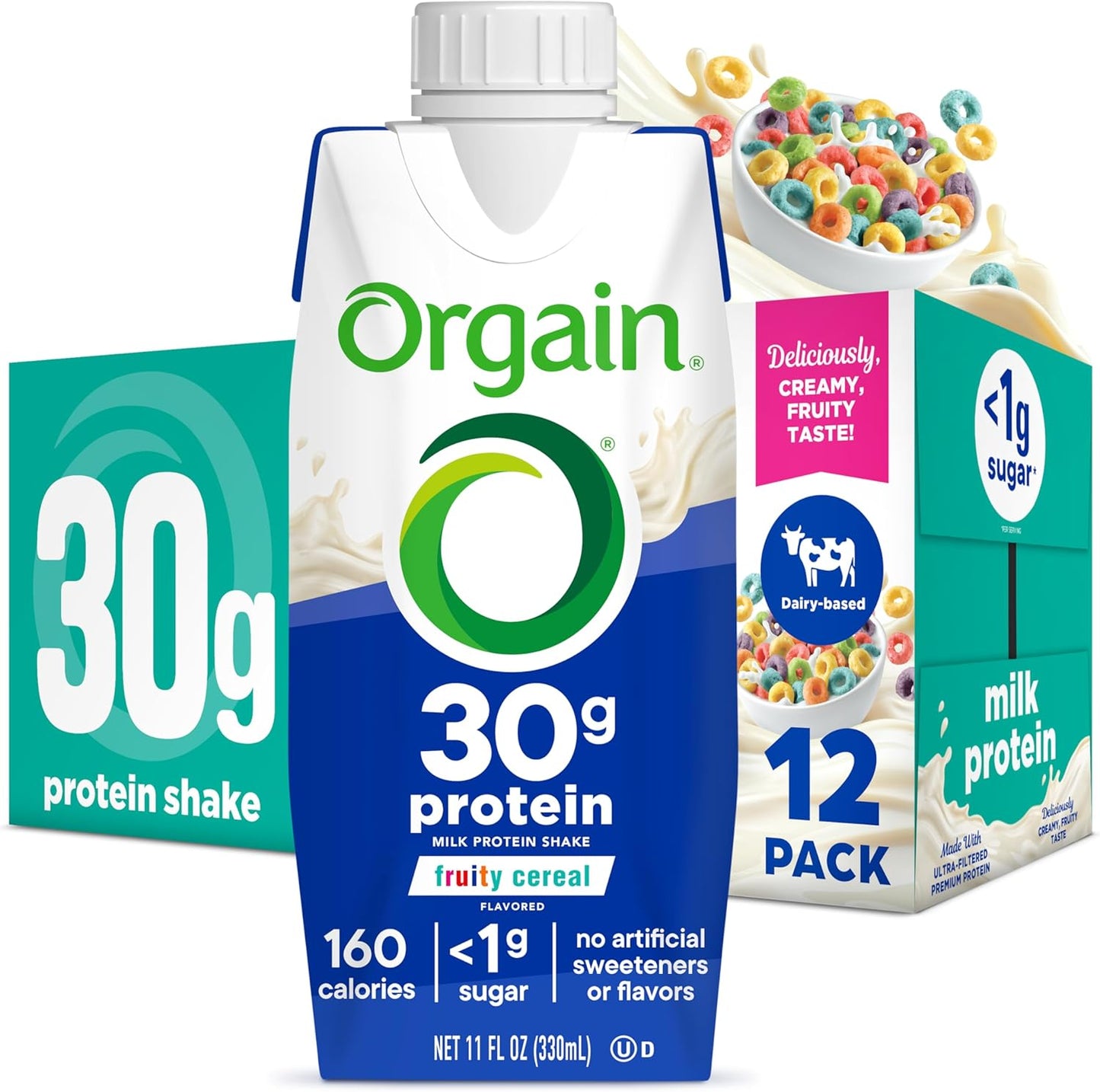 Orgain 30g High Protein Shake - Fruity Cereal Flavor Pack