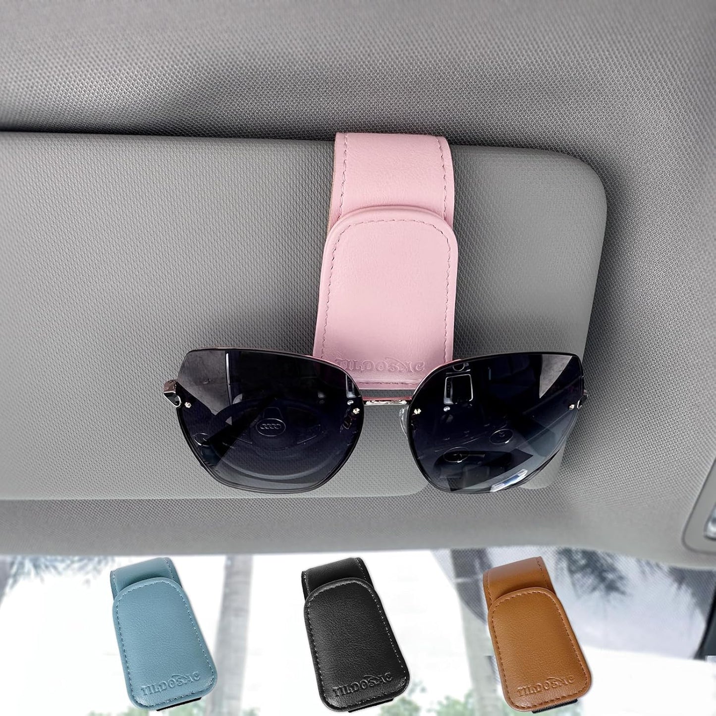 Organize Your Shades with Style! Car Visor Sunglass Holder, Pink