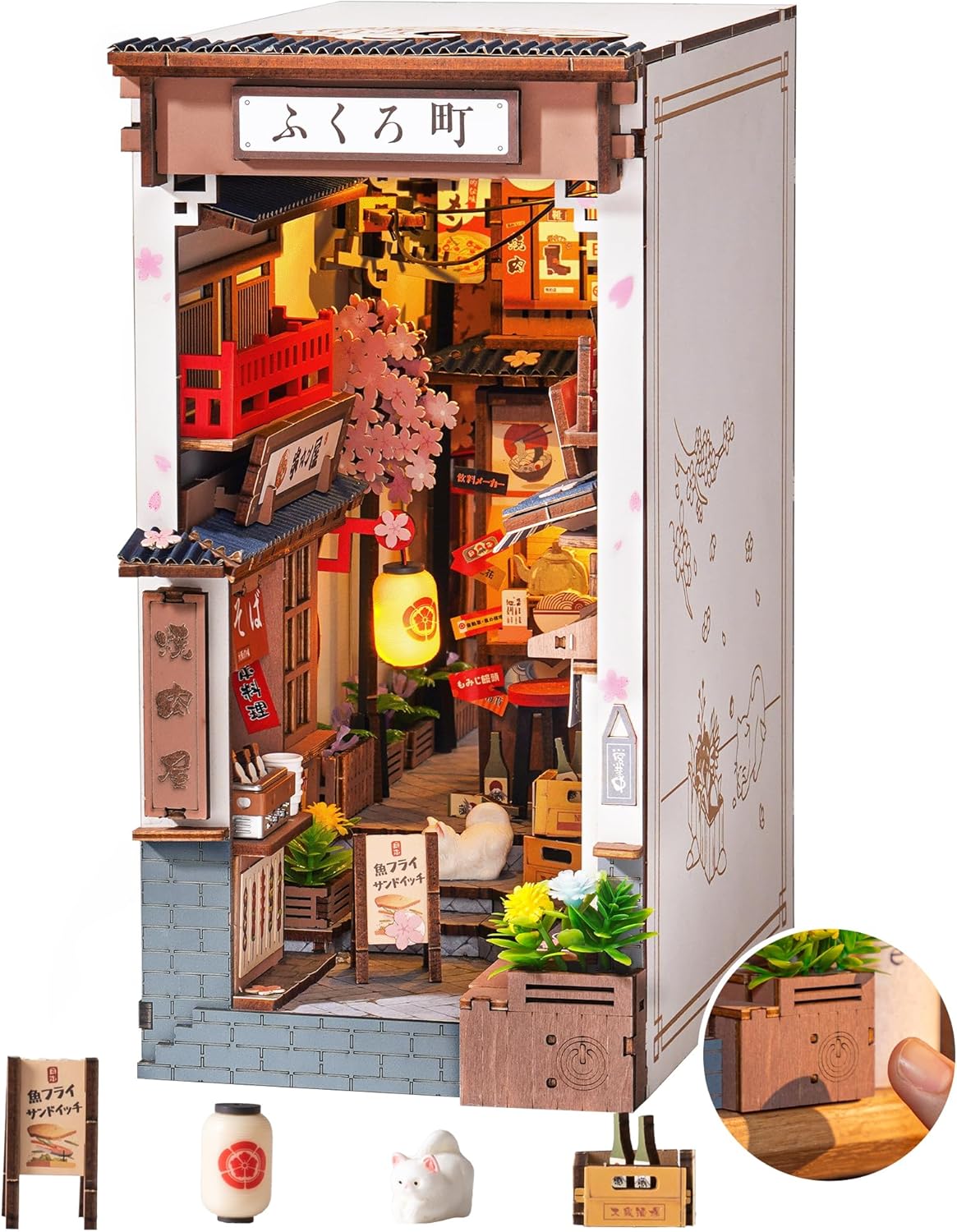 ROBOTIME Book Nook Kit DIY Miniature House for Creative Decor