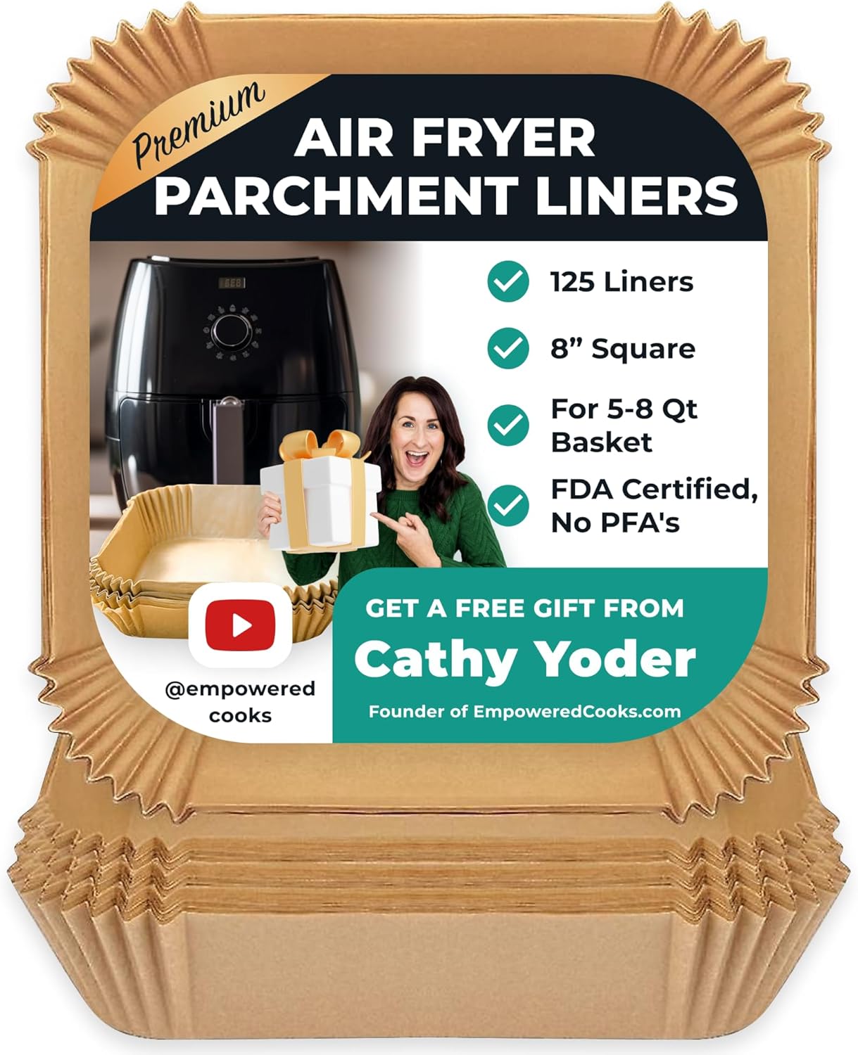 125 Premium Air Fryer Liners - Easy Cleanup!